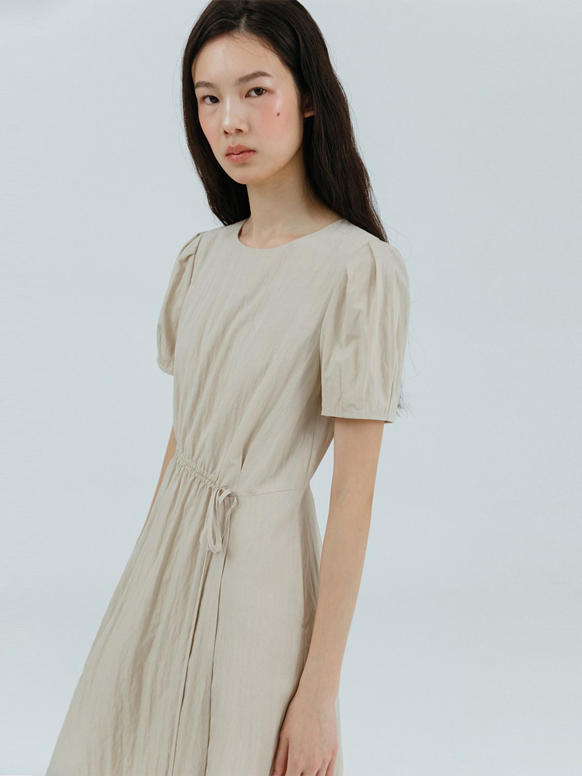 에트몽(ETMON) Unbalance String Dress, Beige