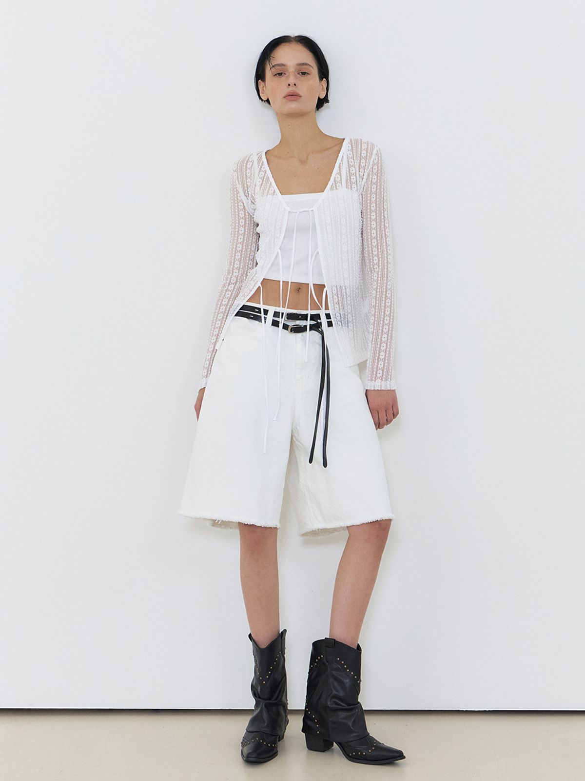 에트몽(ETMON) Bermuda Denim Pants White