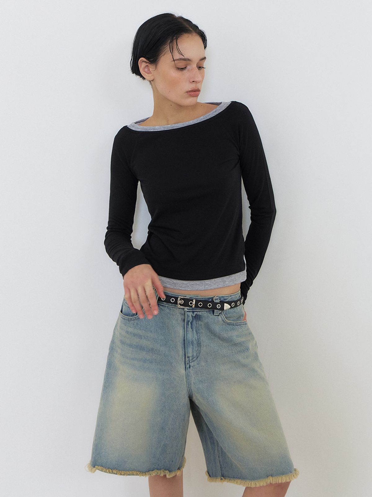 에트몽(ETMON) Bermuda Denim Pants Blue