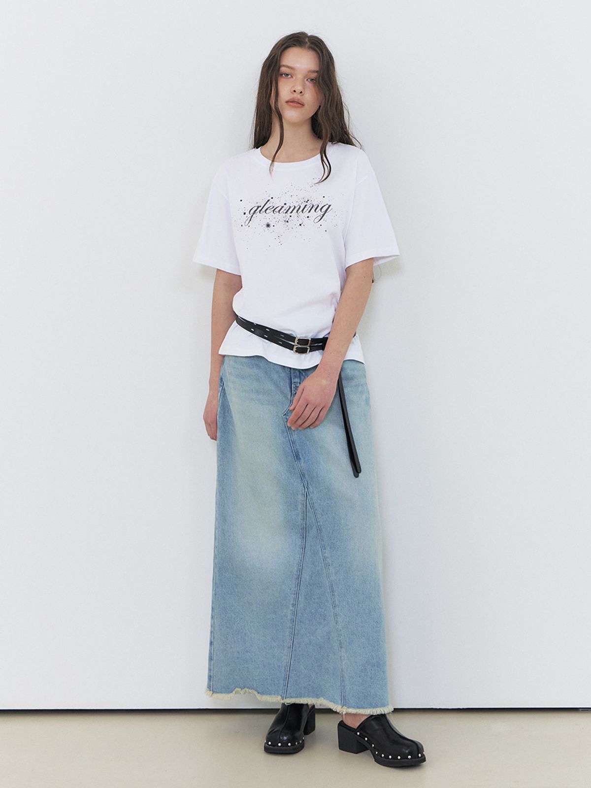 에트몽(ETMON) Gleaming Graphic T-Shirt, White