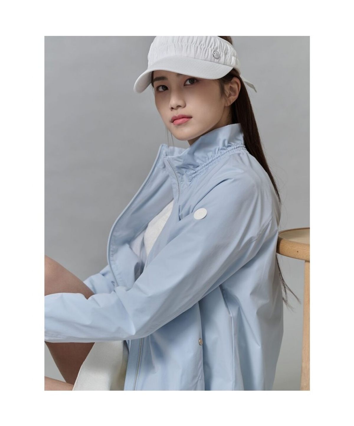빈폴골프(BEANPOLE GOLF) 여성 안감 바람막이 점퍼  스카이 블루