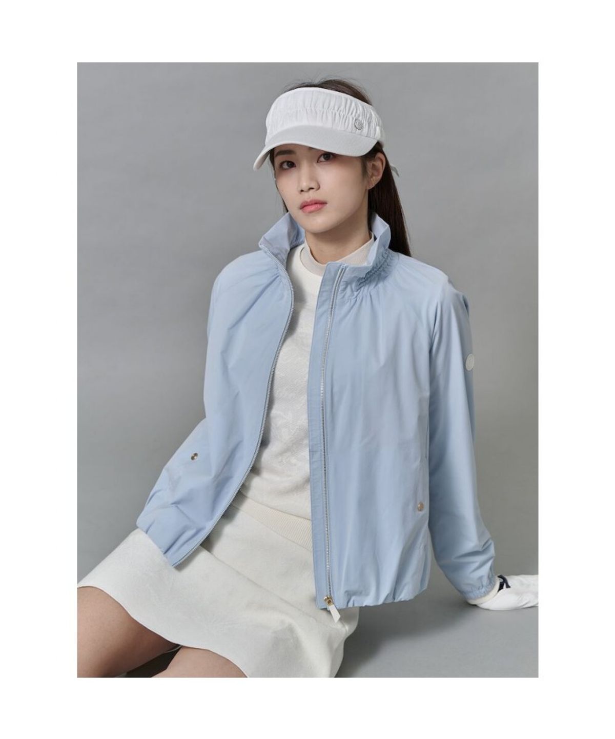 빈폴골프(BEANPOLE GOLF) 여성 안감 바람막이 점퍼  스카이 블루