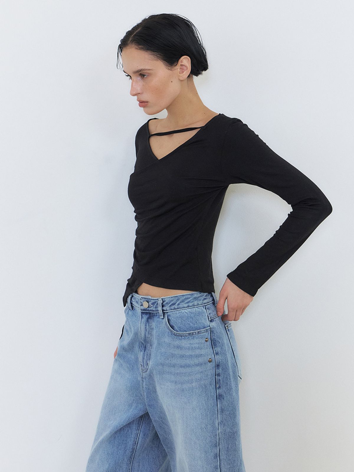에트몽(ETMON) Stud Denim Pants Blue