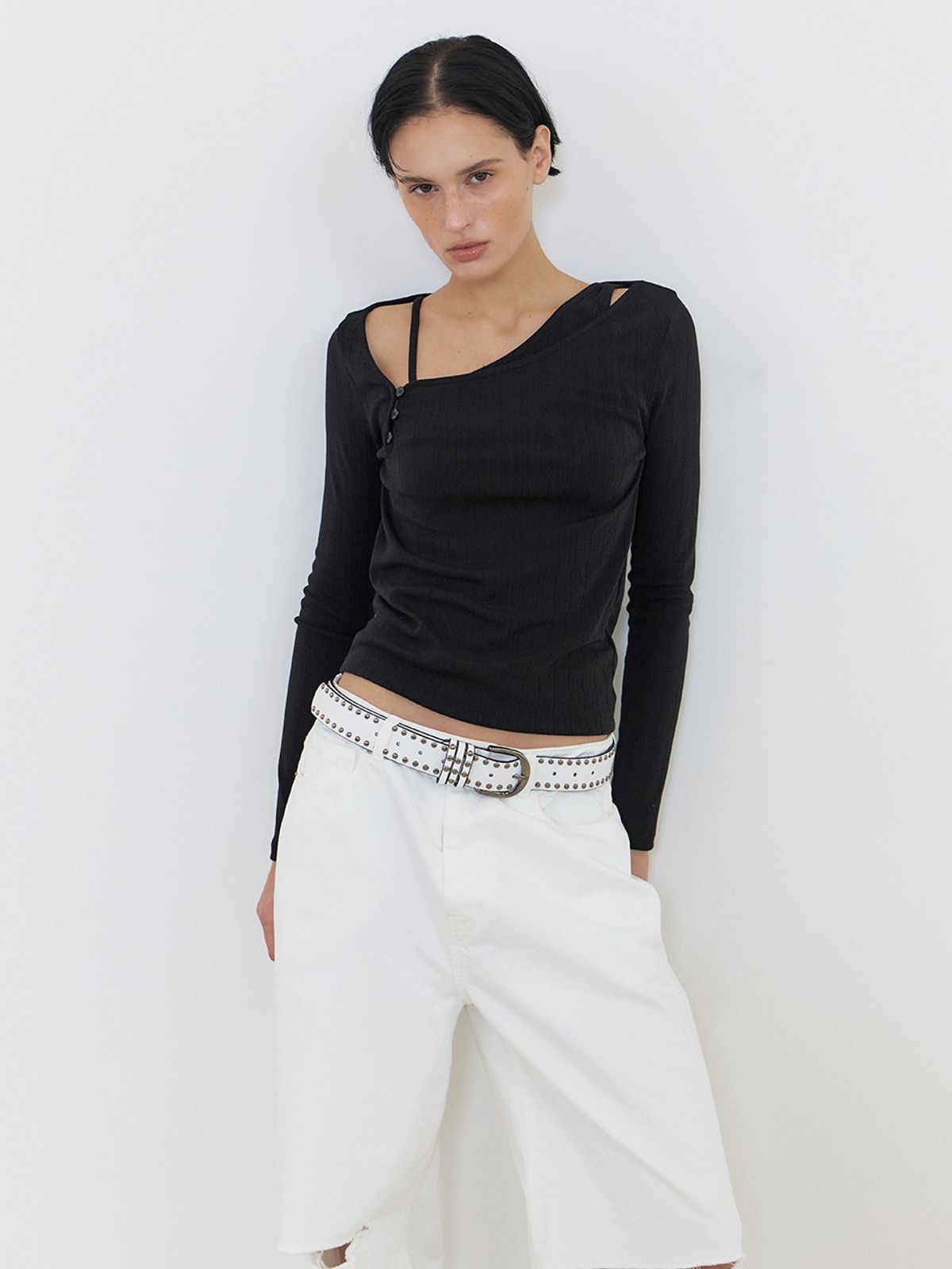 에트몽(ETMON) Slit White Denim Pants White