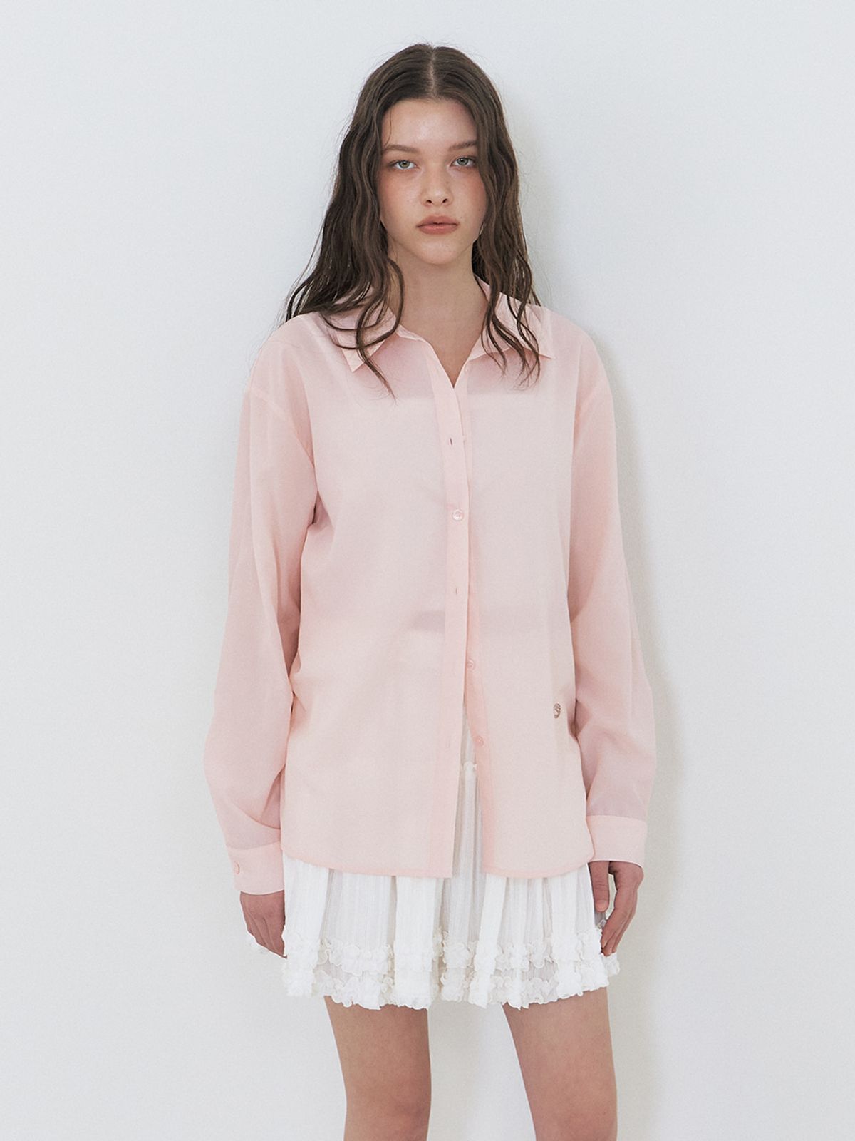 에트몽(ETMON) Flow Sheer Shirt, Pink