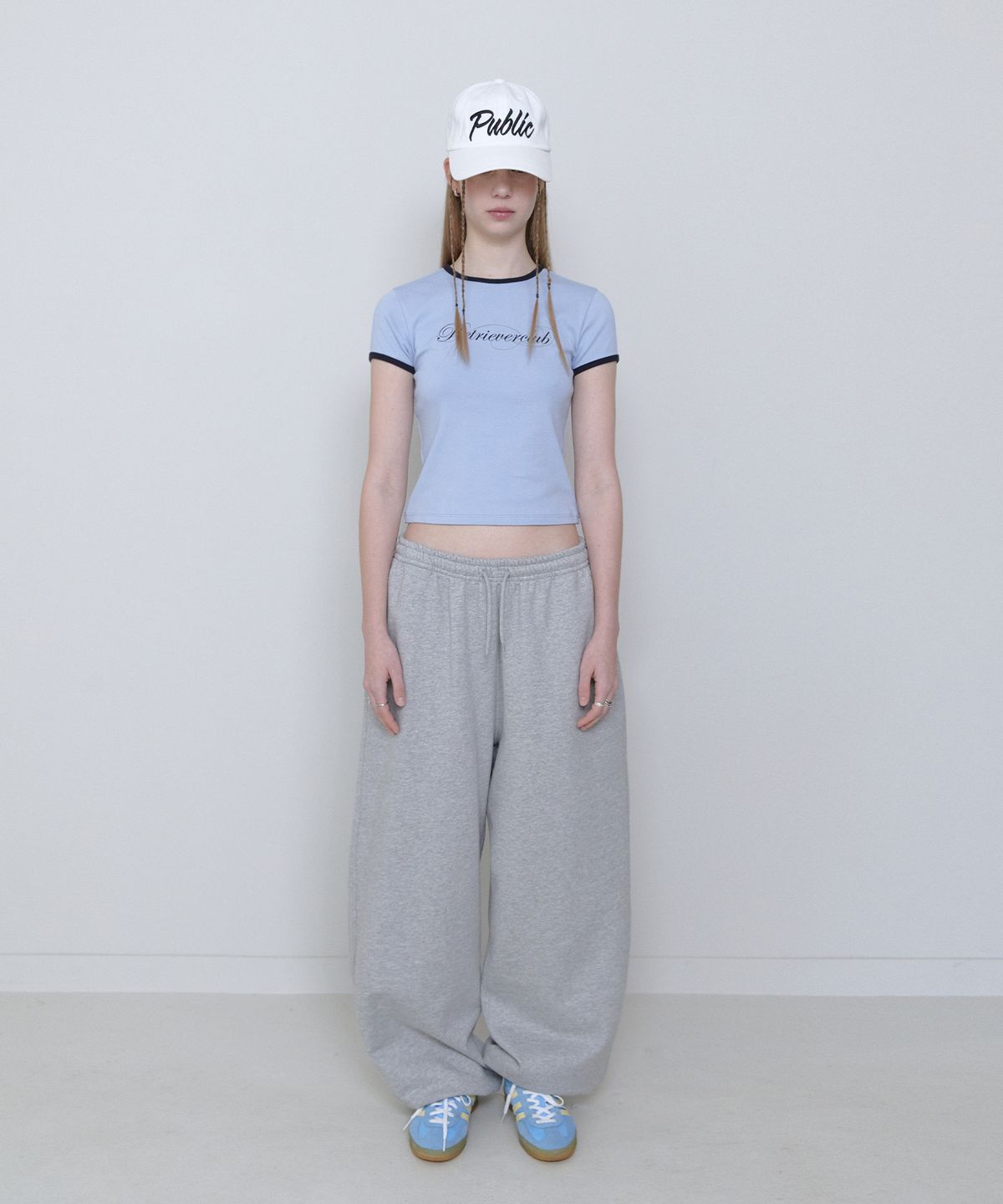 리트리버클럽(RETRIEVER CLUB) CUT OUT SWEAT PANTS [GRAY]