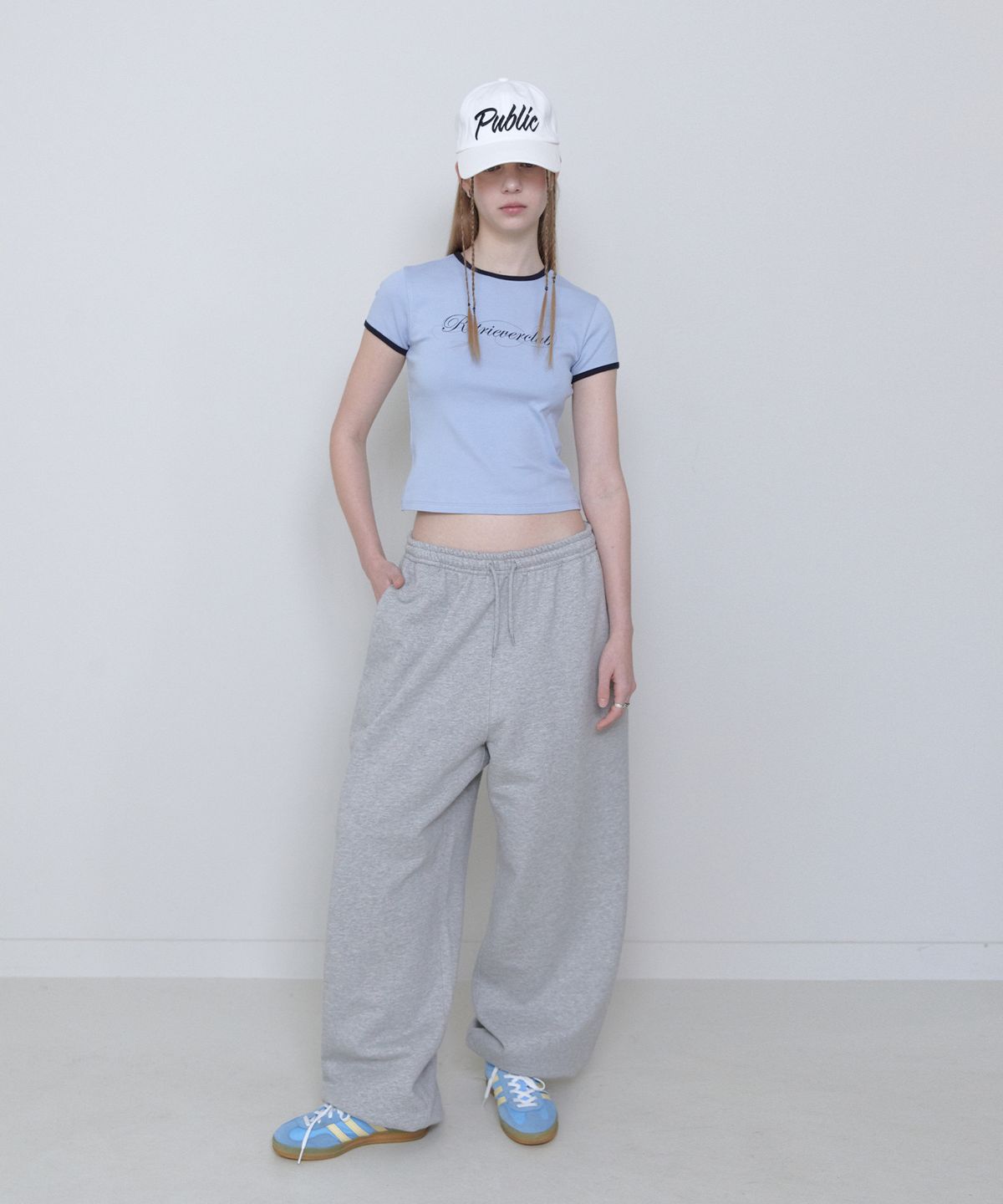 리트리버클럽(RETRIEVER CLUB) CUT OUT SWEAT PANTS [GRAY]