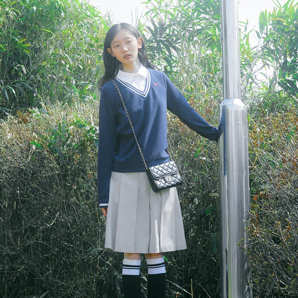 릭크(LIKK) 와이드 버뮤다 팬츠 (베이지)