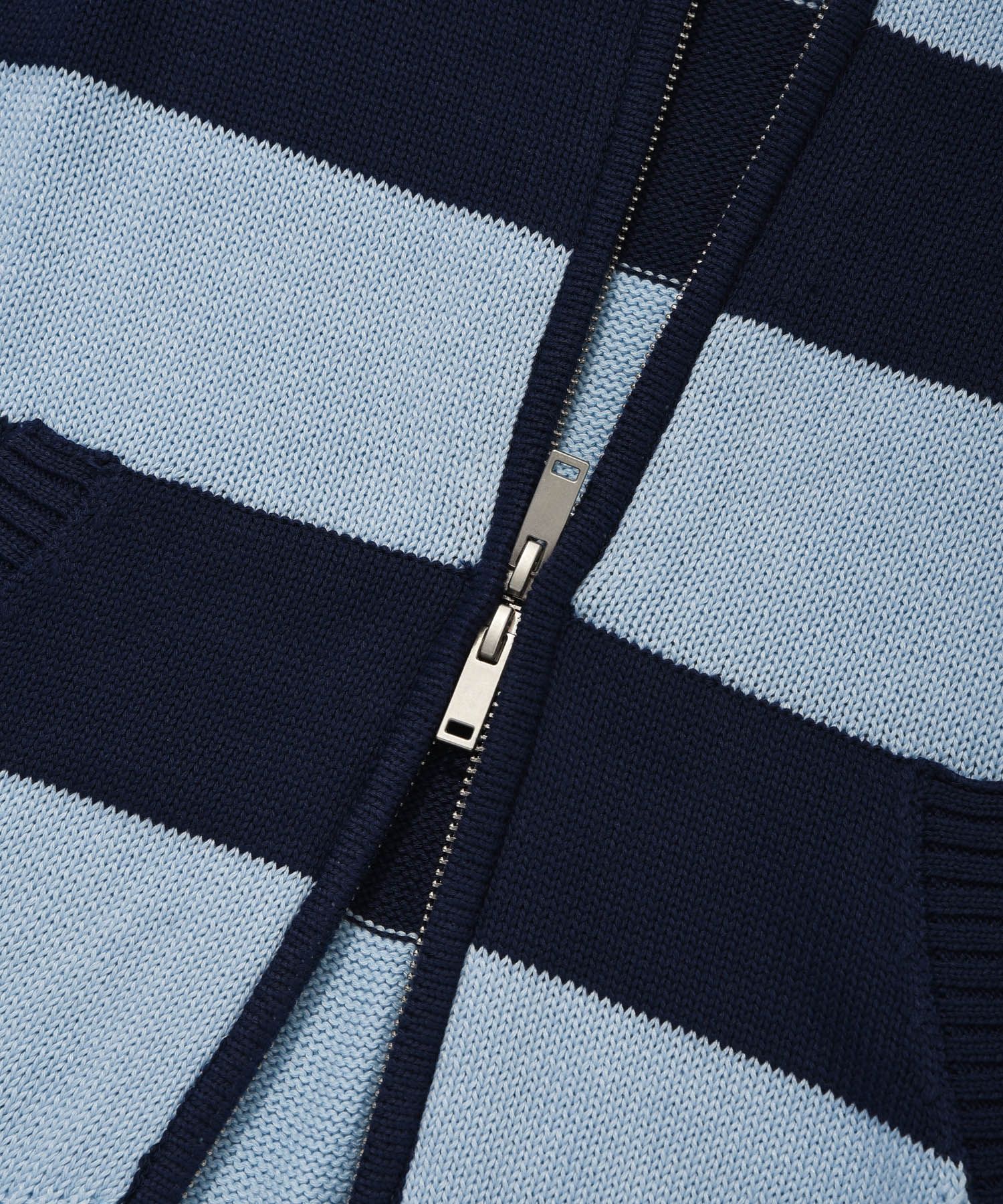 MUSINSA | RETRIEVER CLUB BOLD STRIPE CROP HOOD ZIP UP [SKY BLUE]