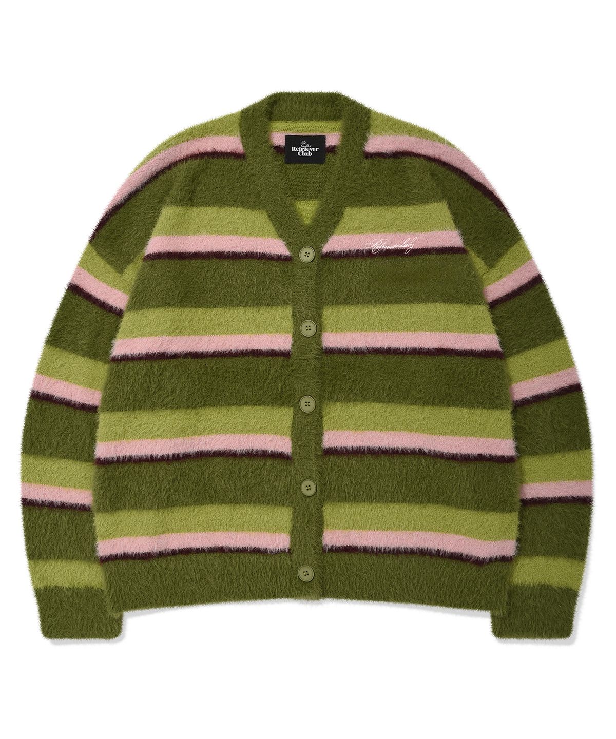 리트리버클럽(RETRIEVER CLUB) MULTI STRIPE CARDIGAN [LIME]