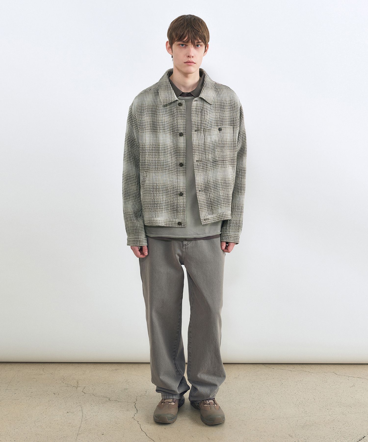 [INSILENCE]linen check blouson/追跡付 INSILENCE]linen check blouson/追跡付 (IN SILENCE/ブルゾン