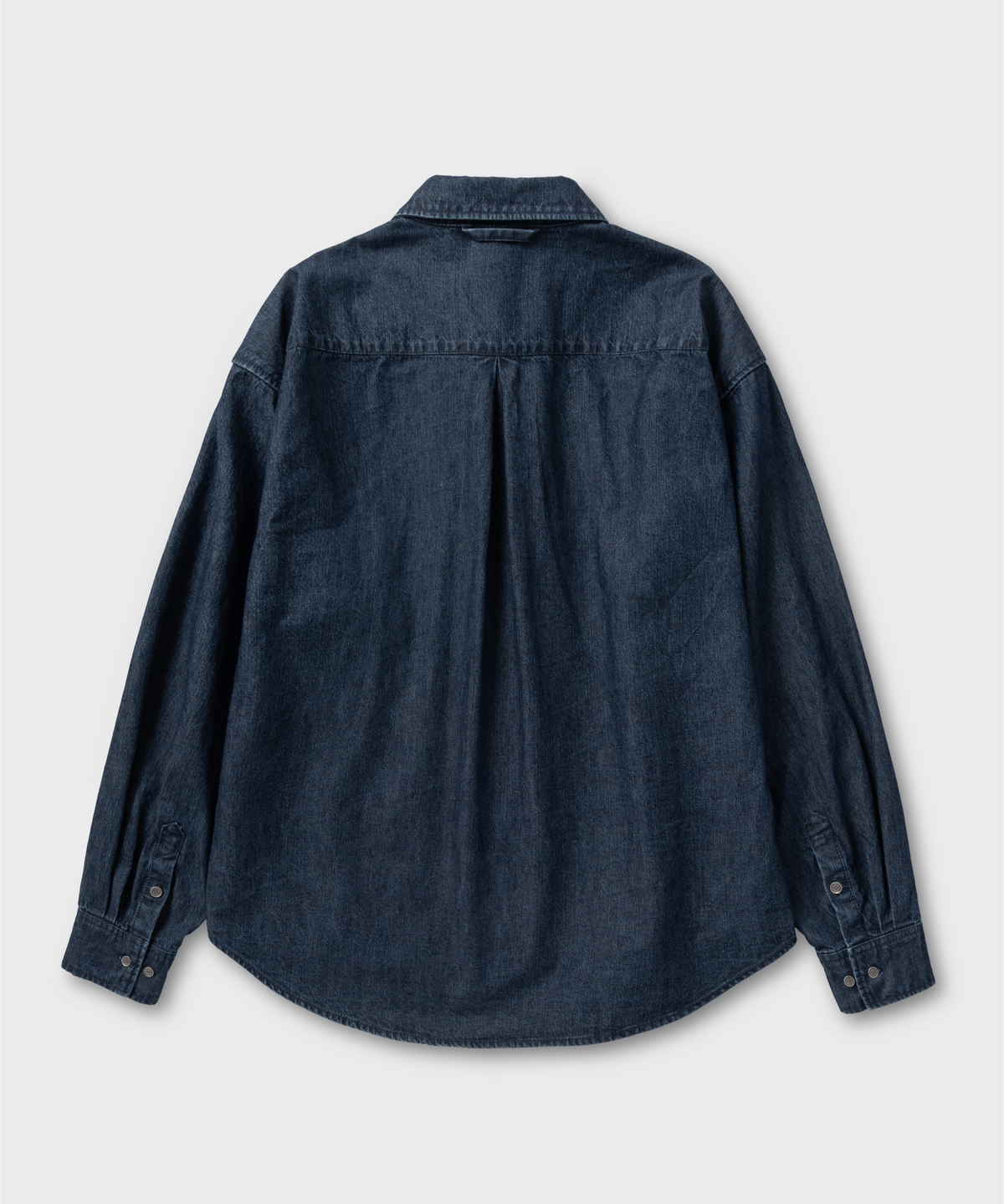 넌블랭크(NONBLANK) 워싱 슬럽 데님 셔츠_BLUE