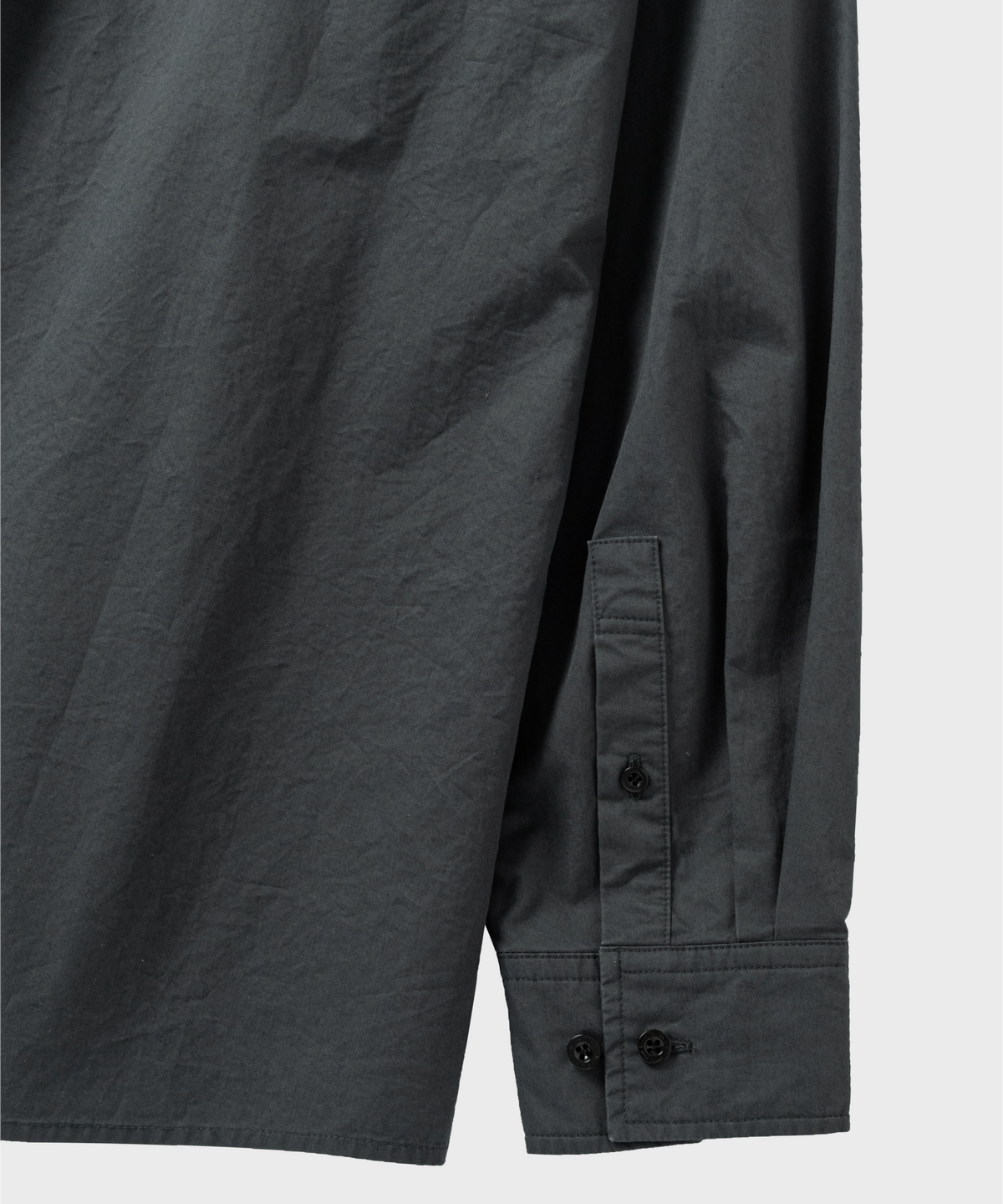 넌블랭크(NONBLANK) COTTON DRILL LS 셔츠_DARK GREY