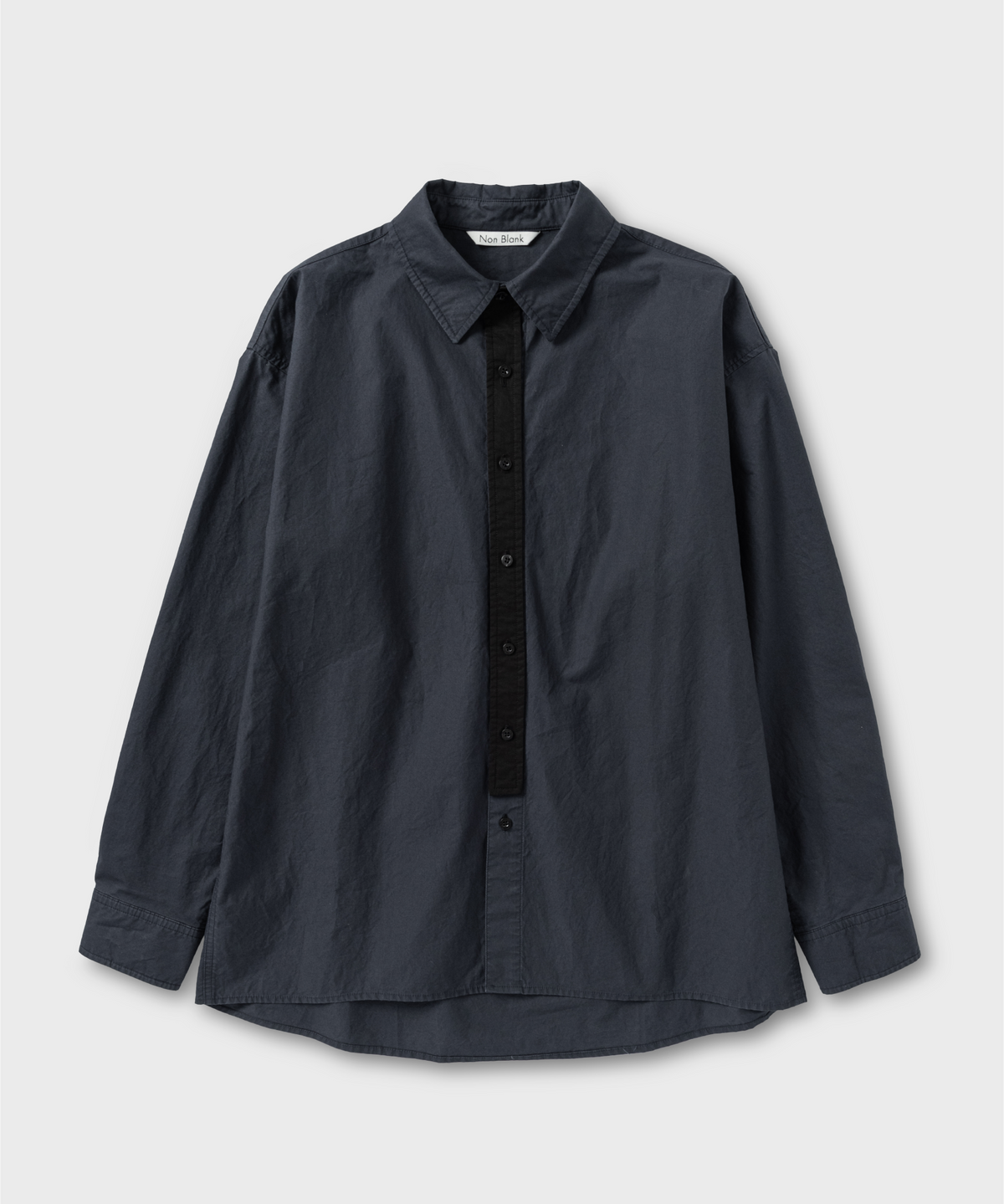 넌블랭크(NONBLANK) COTTON DRILL LS 셔츠_DARK NAVY