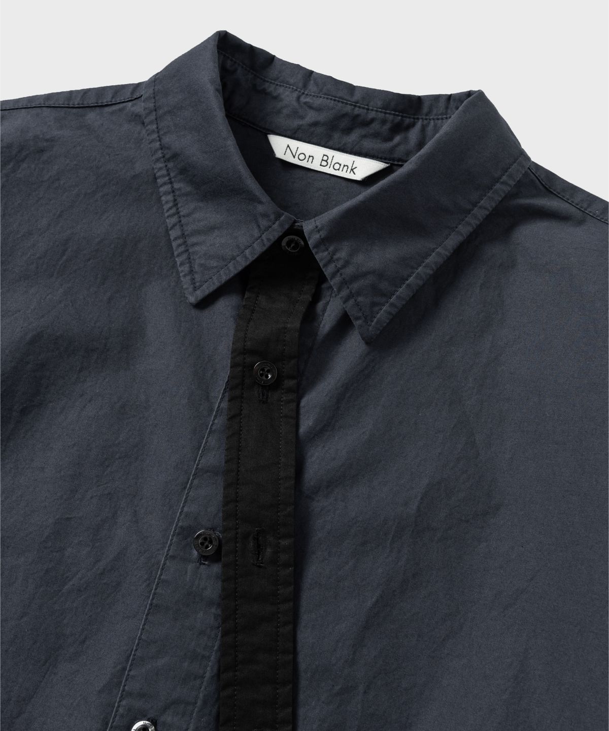 넌블랭크(NONBLANK) COTTON DRILL LS 셔츠_DARK NAVY