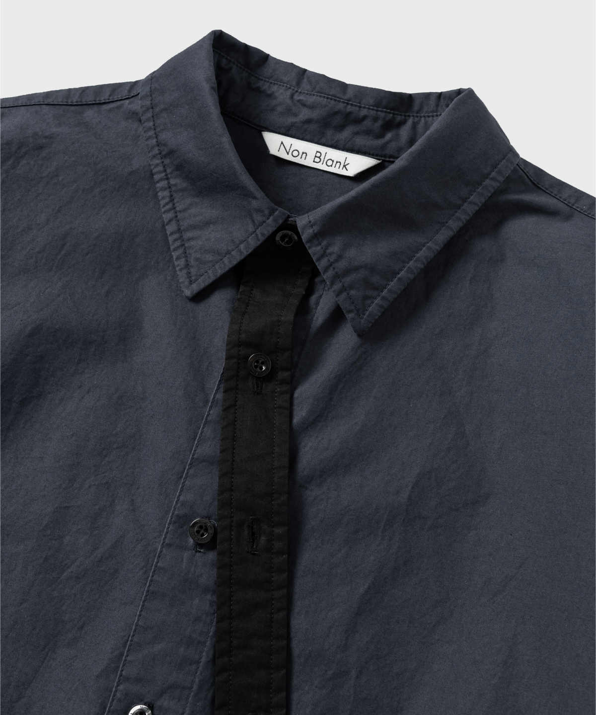 넌블랭크(NONBLANK) COTTON DRILL LS 셔츠_DARK NAVY