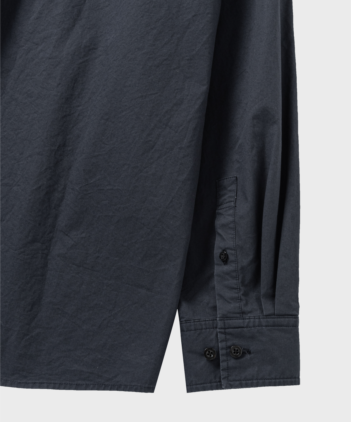넌블랭크(NONBLANK) COTTON DRILL LS 셔츠_DARK NAVY