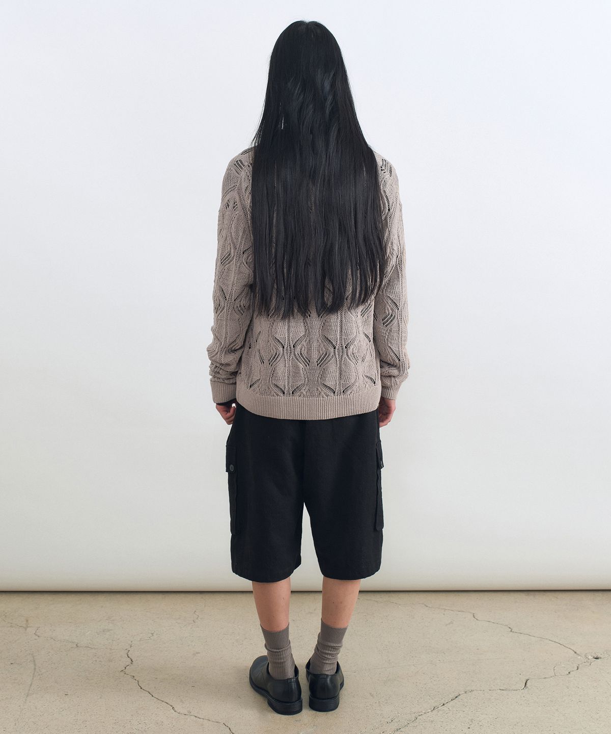 인사일런스(INSILENCE) 크로쉐 칼라 카디건 BEIGE