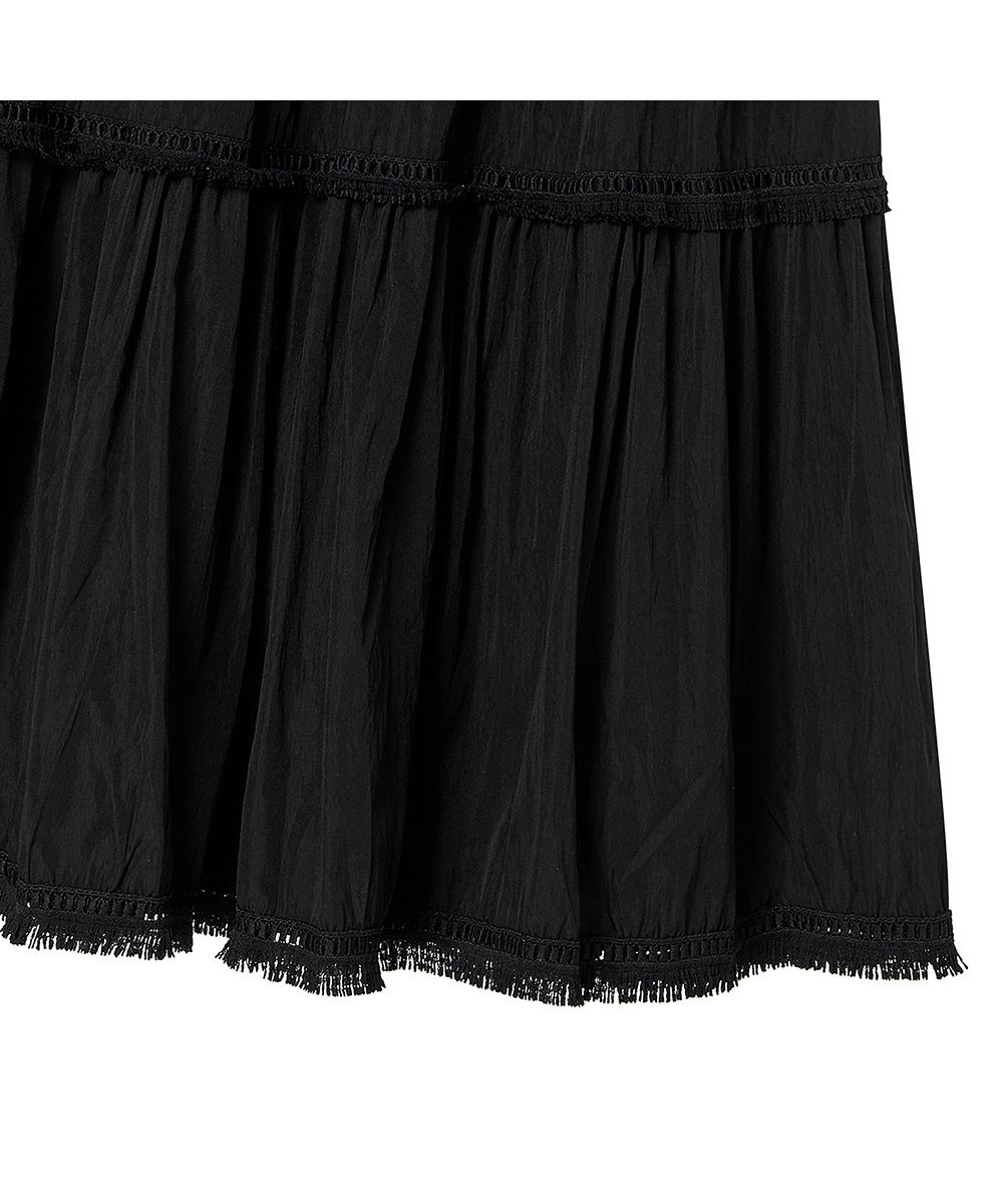 [TheGreenLab] TESSLE FRILL CANCAN ロングスカート *韓国 MUSINSA | THE GREEN LAB Tesla Frill Cancan Long Skirt [Black]