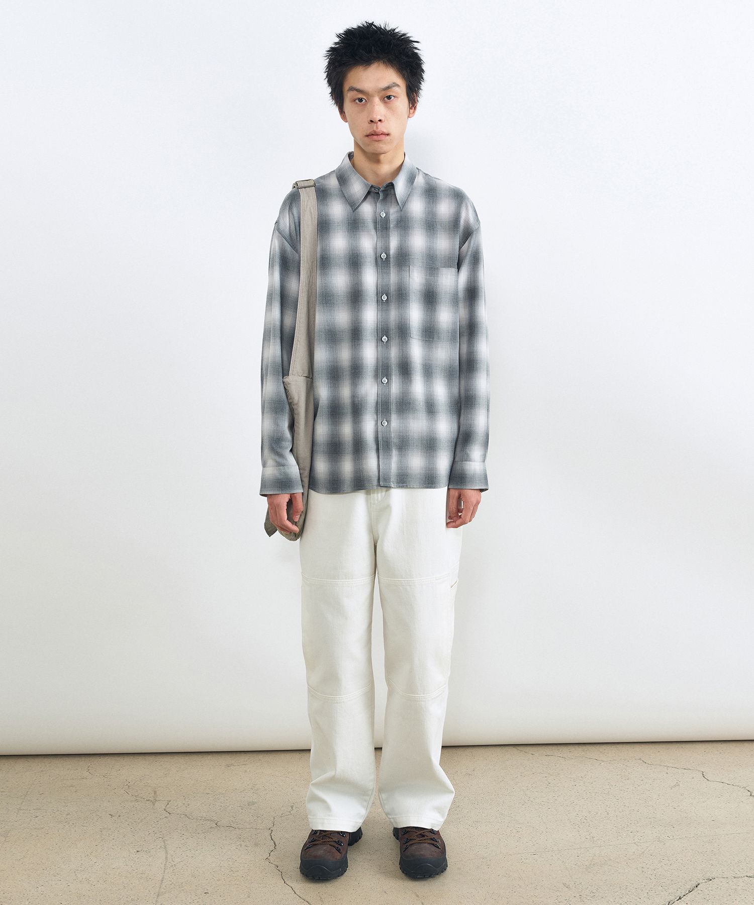 シャツ IONSEOUL Lena Overfit Check Shirt 아이온서울