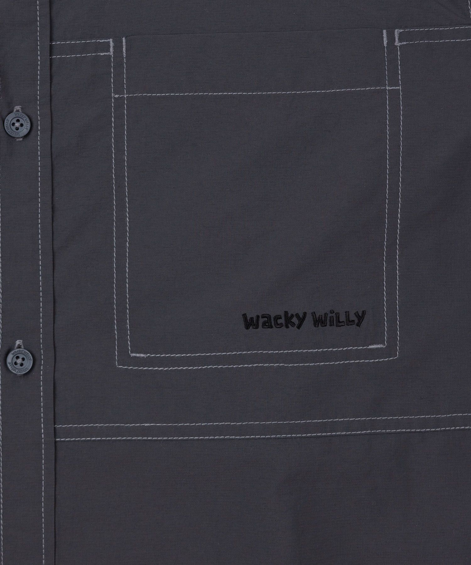 シャツ WACKY WILLY Nylon ripstop overfit shirt MUSINSA | WACKY WILLY Nylon ripstop overfit shirt charcoal