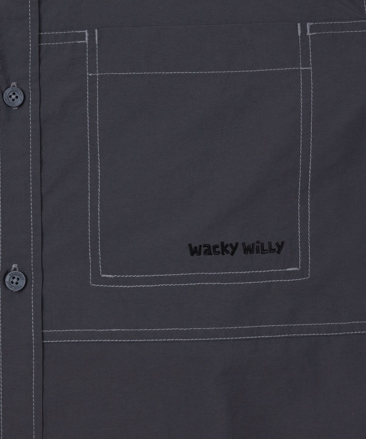 와키윌리(WACKY WILLY) 나일론 립스탑 오버핏 셔츠 차콜