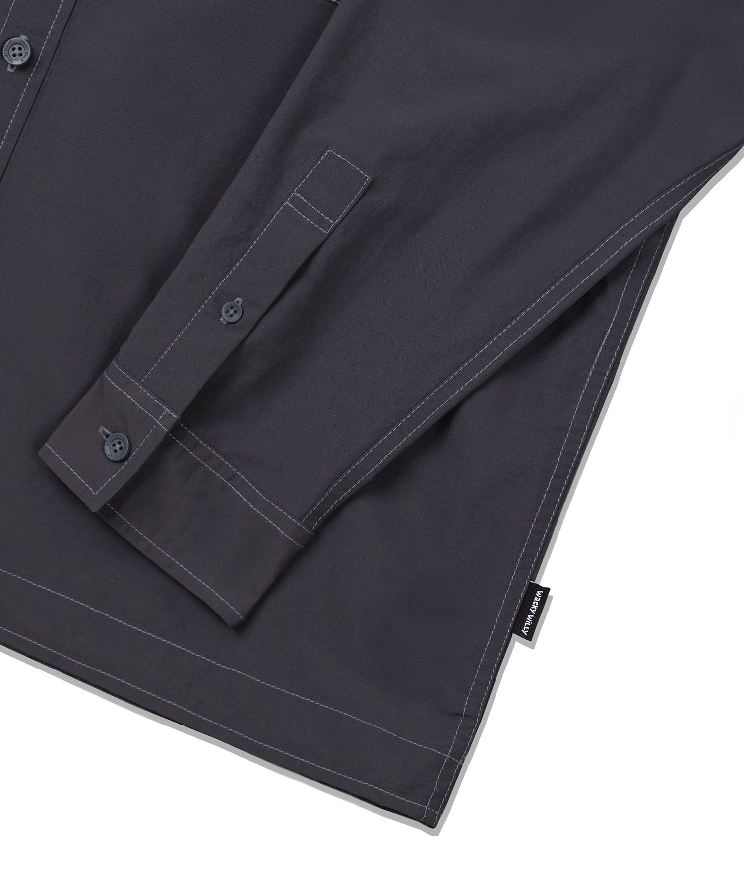 MUSINSA | WACKY WILLY Nylon ripstop overfit shirt charcoal