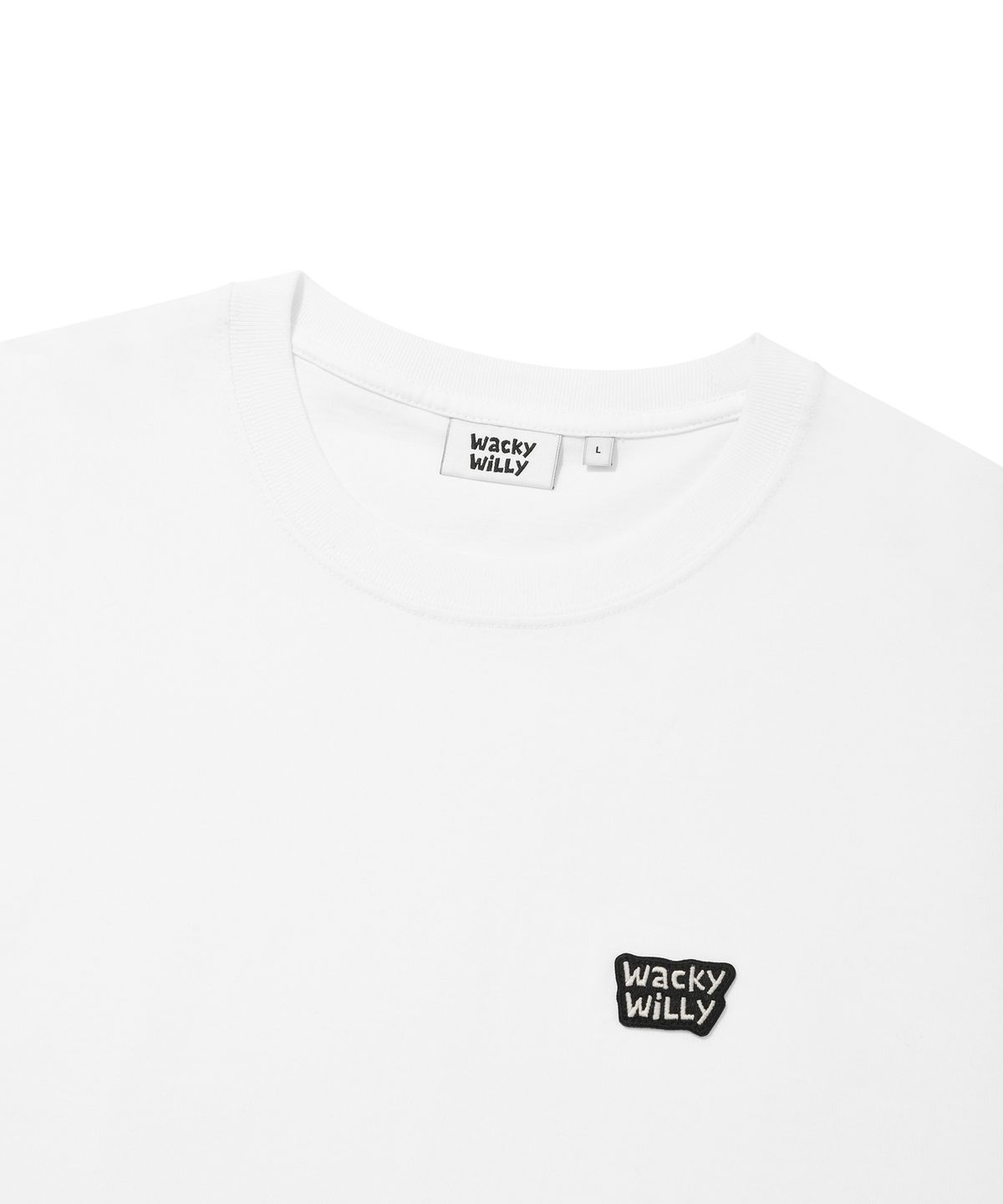 와키윌리(WACKY WILLY) 스몰 타이포 반팔 티셔츠 화이트