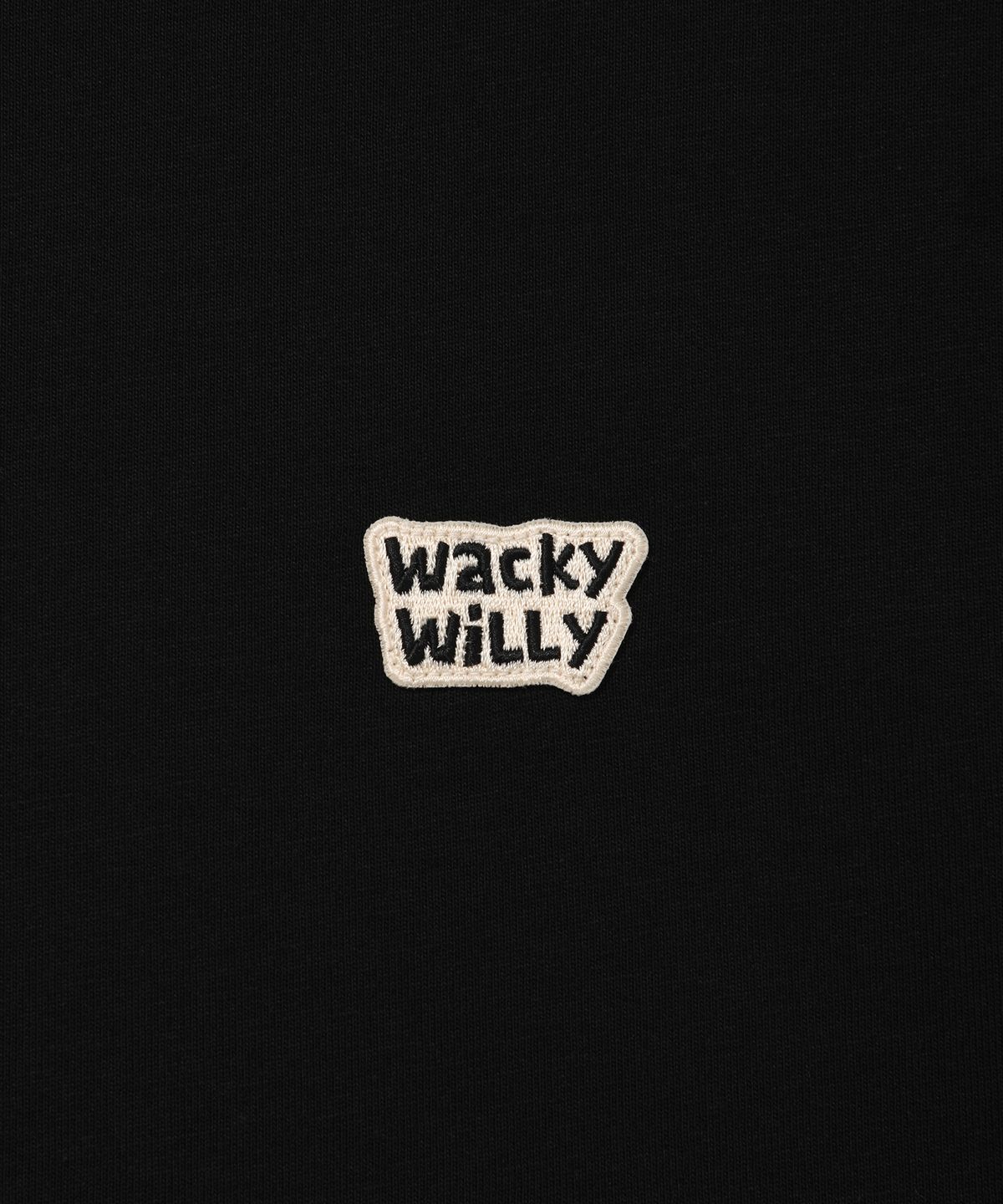 와키윌리(WACKY WILLY) 스몰 타이포 반팔 티셔츠 블랙