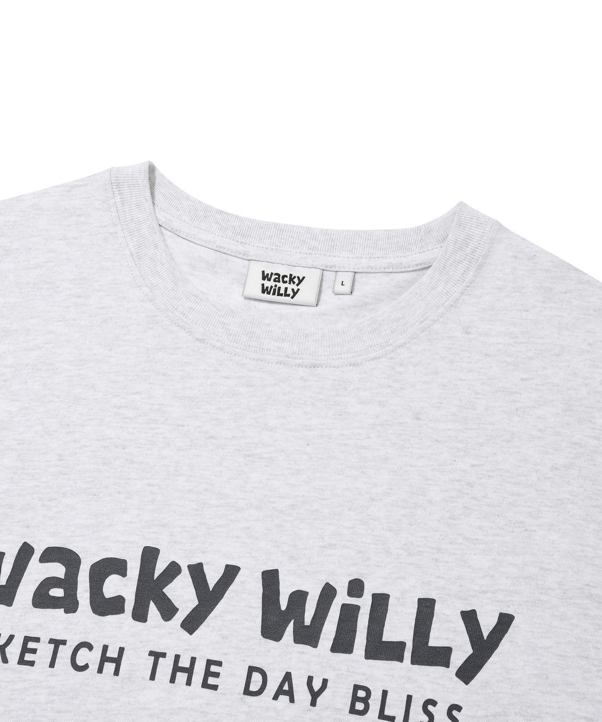 와키윌리(WACKY WILLY) 빅 타이포 반팔 티셔츠 라이트그레이
