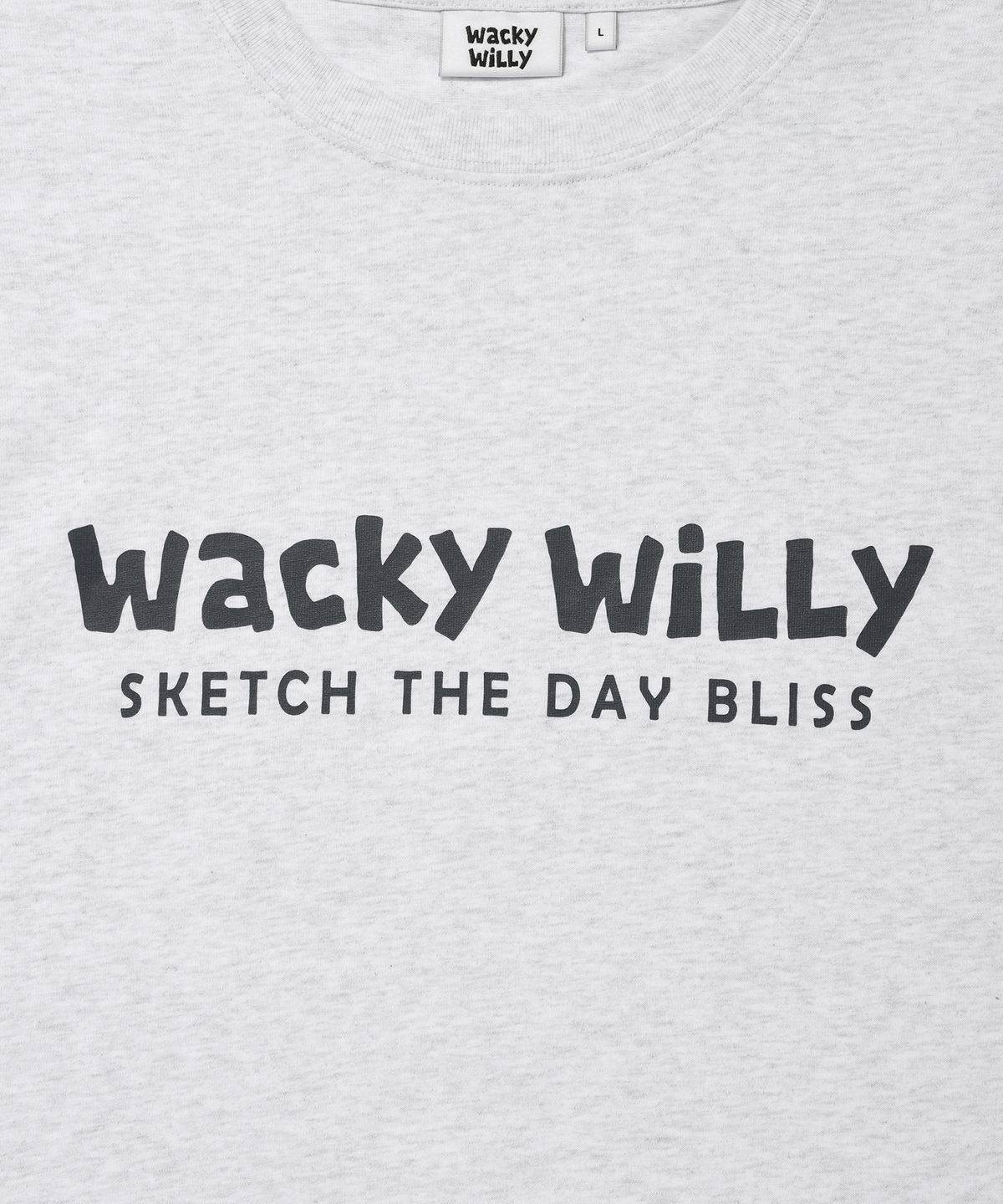와키윌리(WACKY WILLY) 빅 타이포 반팔 티셔츠 라이트그레이