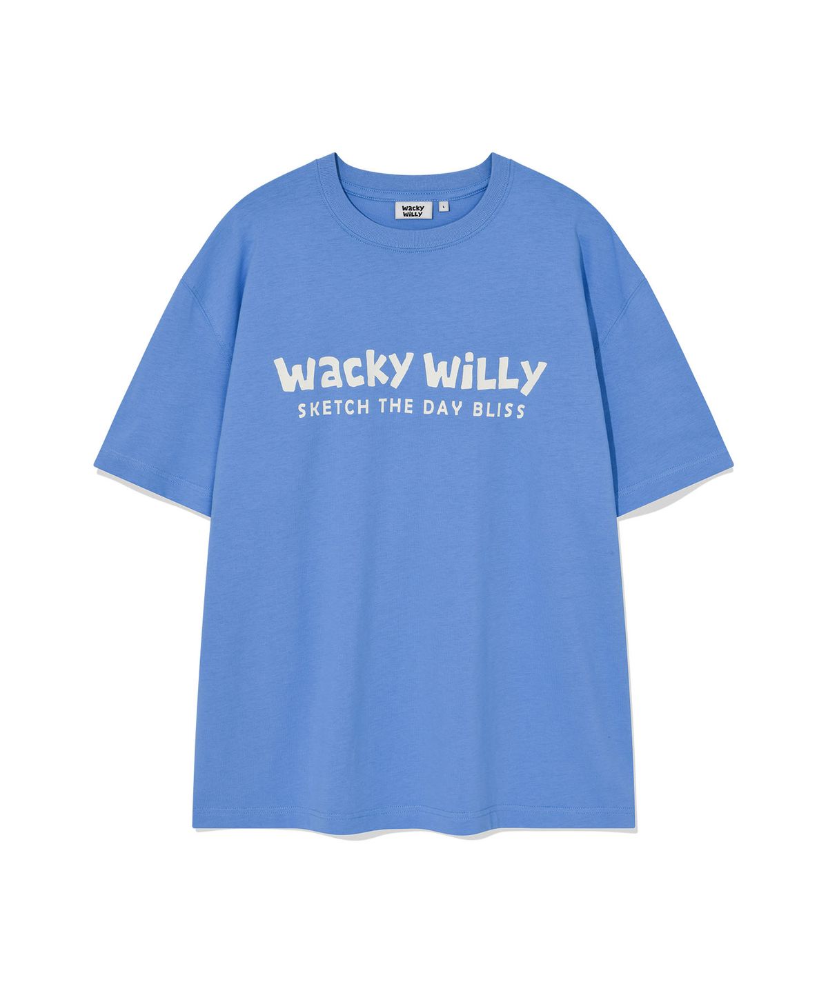 와키윌리(WACKY WILLY) 빅 타이포 반팔 티셔츠 블루