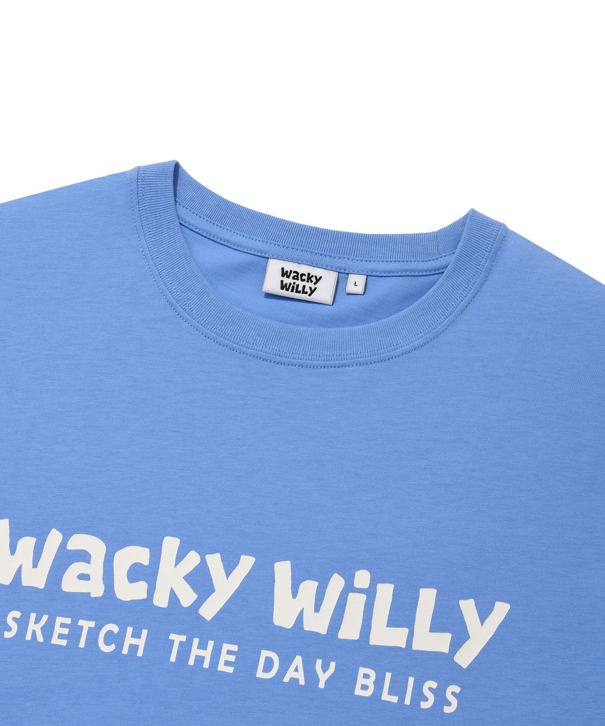 와키윌리(WACKY WILLY) 빅 타이포 반팔 티셔츠 블루