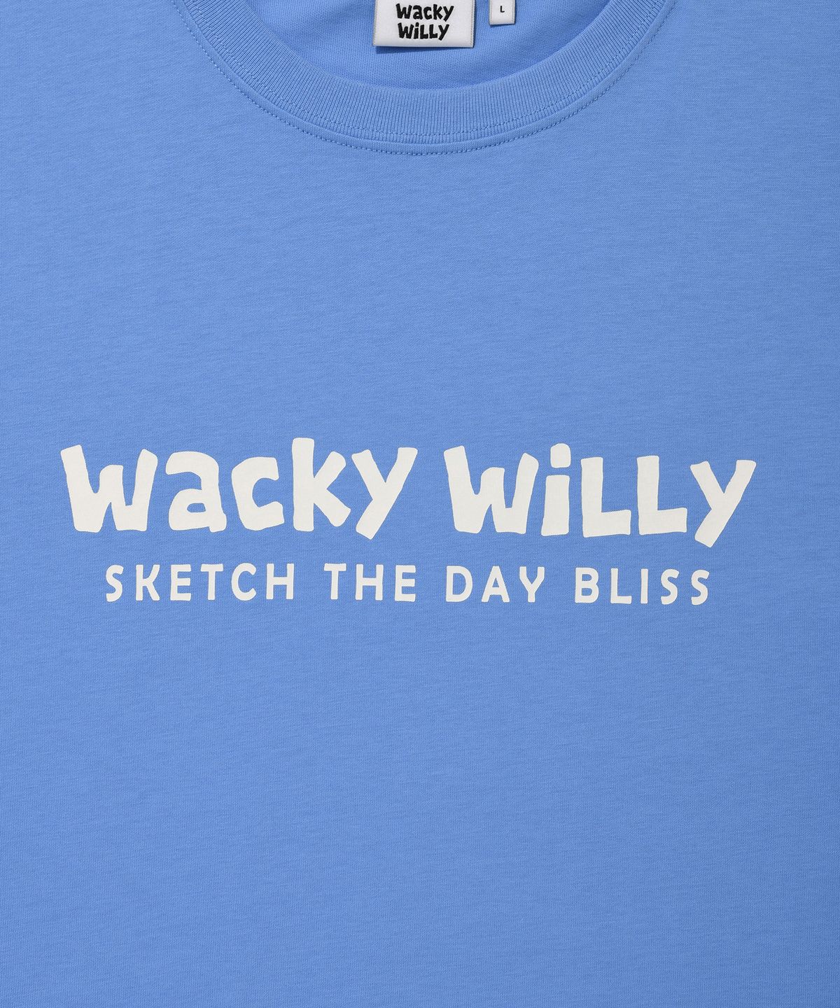 와키윌리(WACKY WILLY) 빅 타이포 반팔 티셔츠 블루