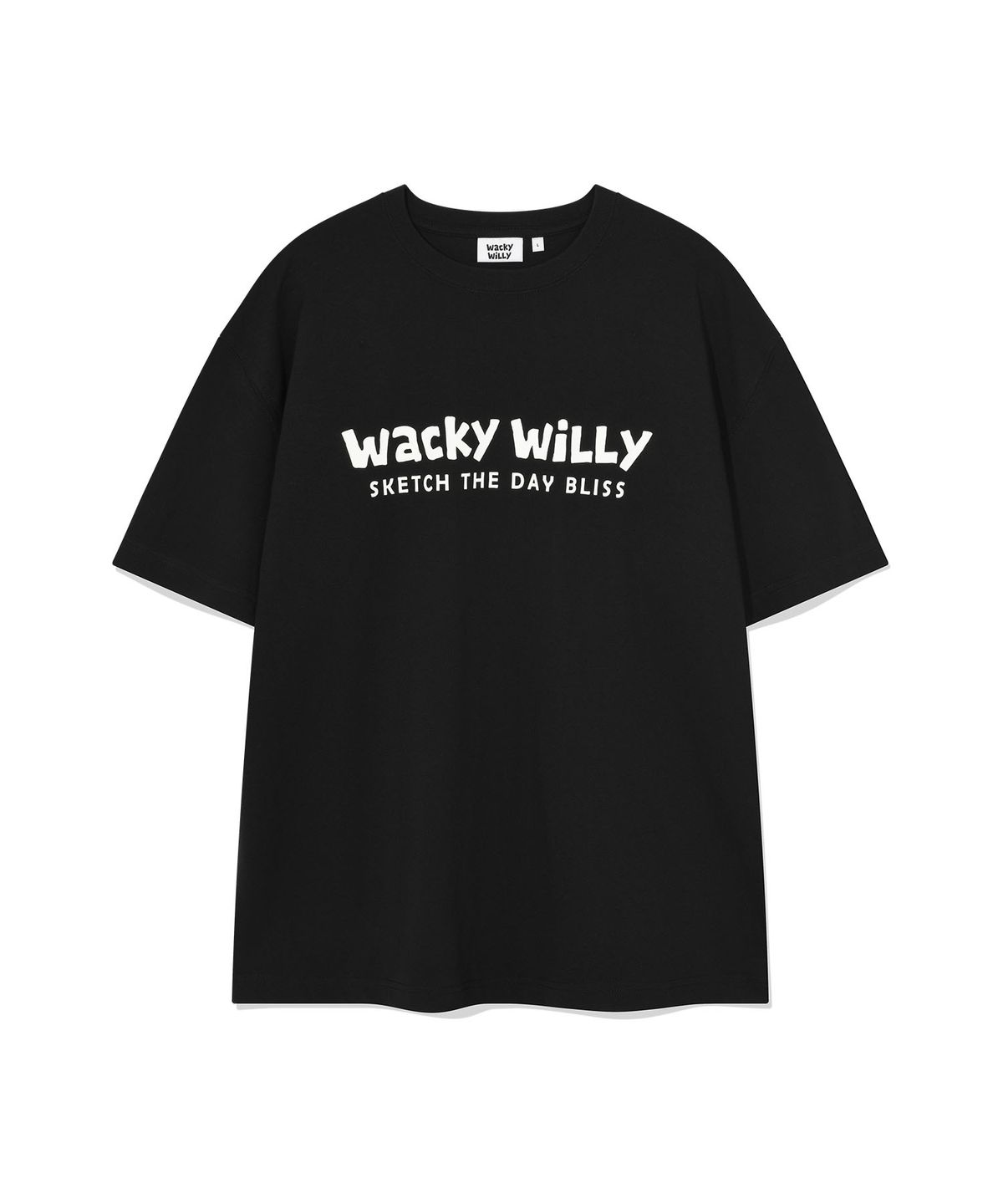 와키윌리(WACKY WILLY) 빅 타이포 반팔 티셔츠 블랙