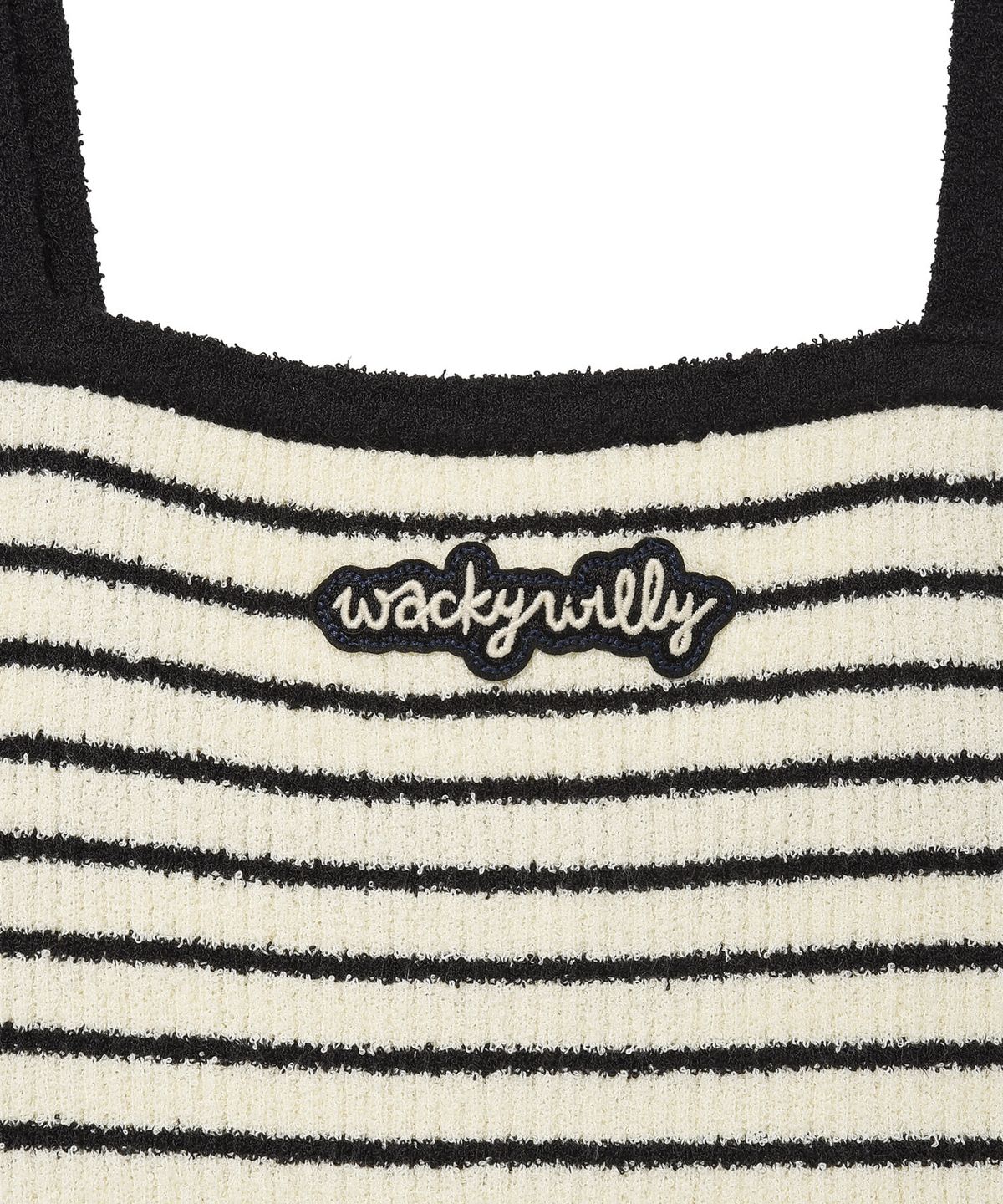 와키윌리(WACKY WILLY) 우먼스 스트라이프 니트 뷔스티에 네이비