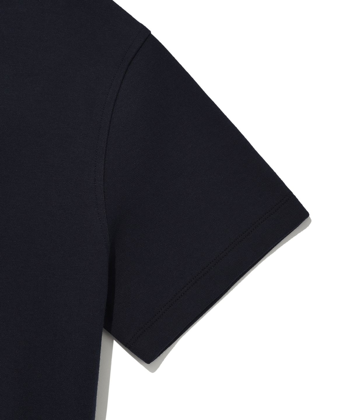 와키윌리(WACKY WILLY) 우먼스 타이포로고 하프집업 반팔 다크네이비