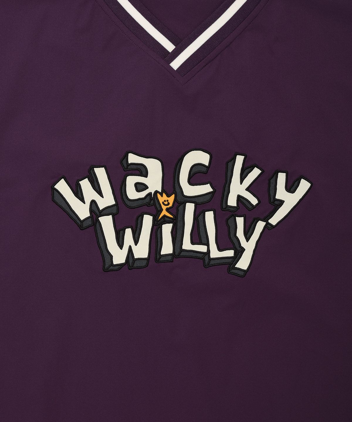 와키윌리(WACKY WILLY) 타이포 화섬 롱슬리브 티셔츠 퍼플