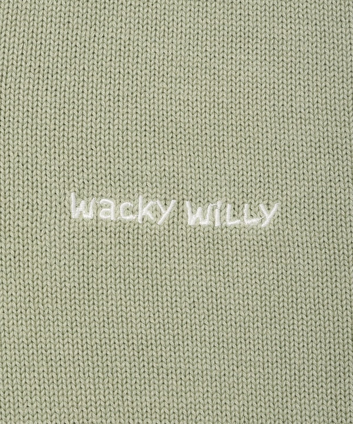 와키윌리(WACKY WILLY) 빈티지 워싱 카라 니트 그린