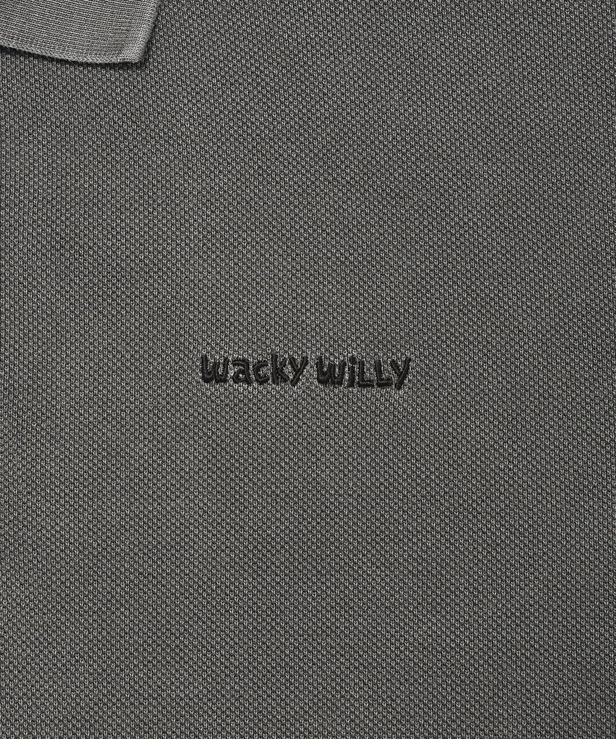 와키윌리(WACKY WILLY) 피그먼트 다잉 카라 티셔츠 차콜