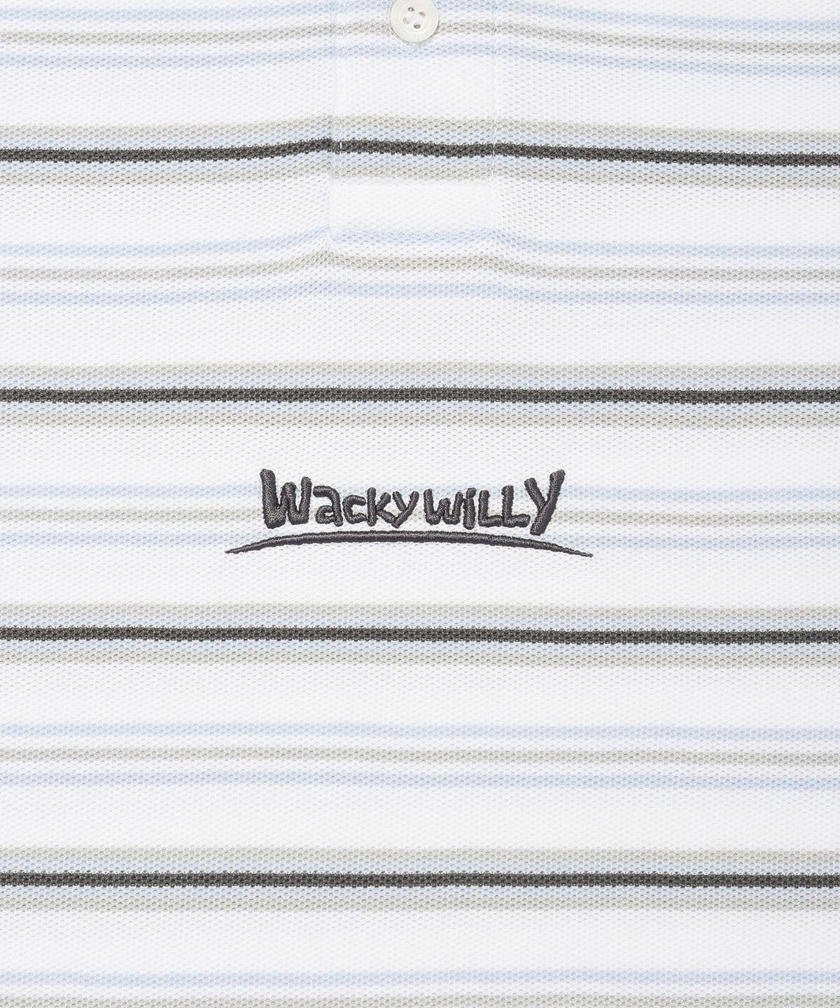 와키윌리(WACKY WILLY) 스트라이프 카라 티셔츠 화이트