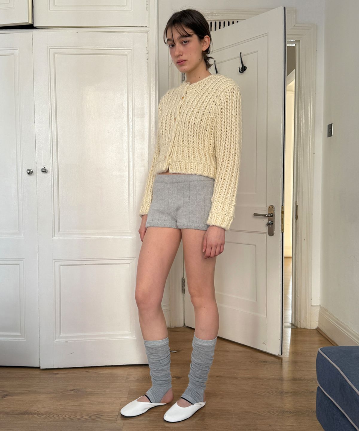 시눈(SINOON) Basic Knit Shorts (Light Melange Grey)