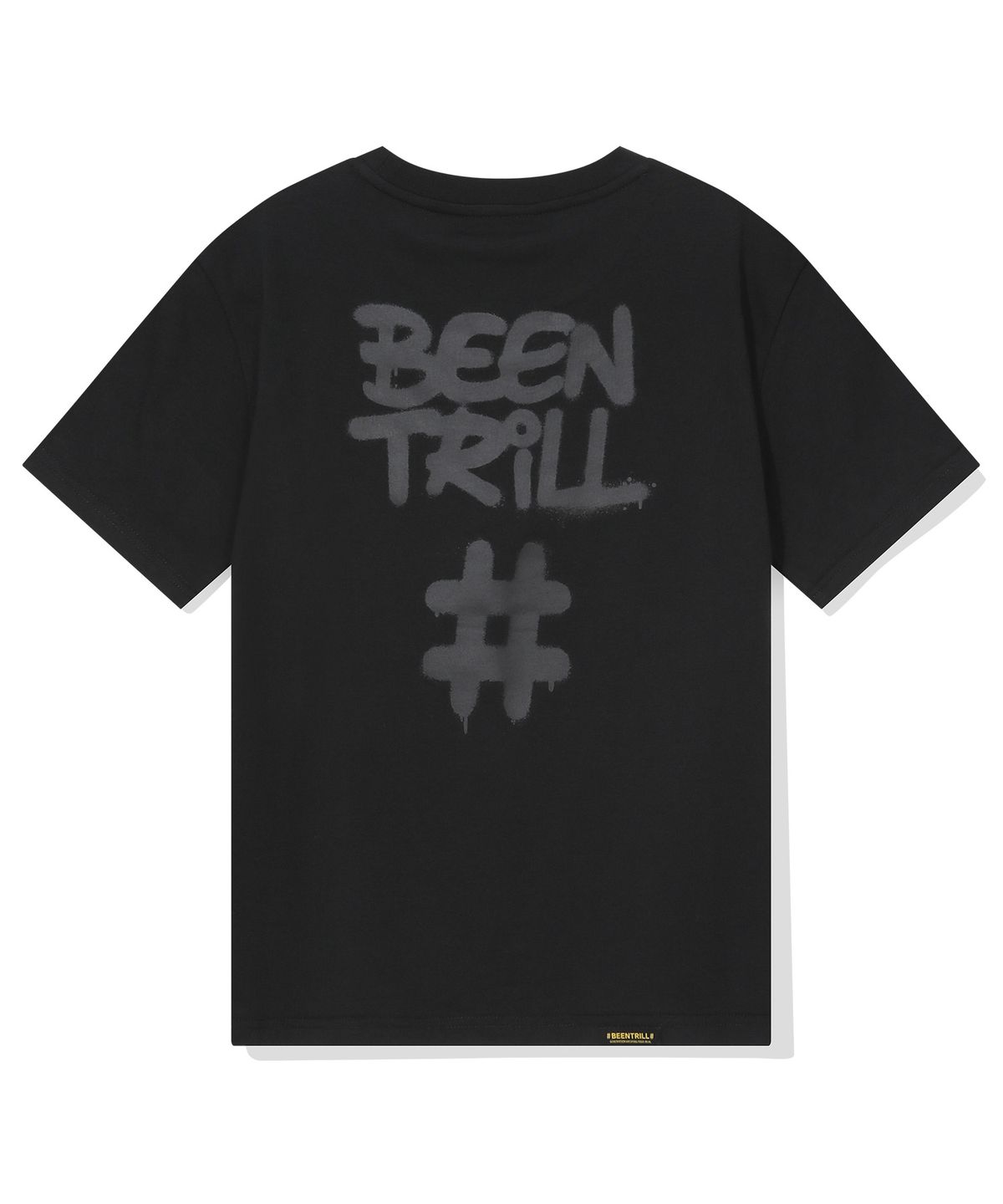 빈트릴 뉴욕(BEENTRILL NEWYORK) 우먼즈 스프레이 해시태그 티셔츠(블랙)
