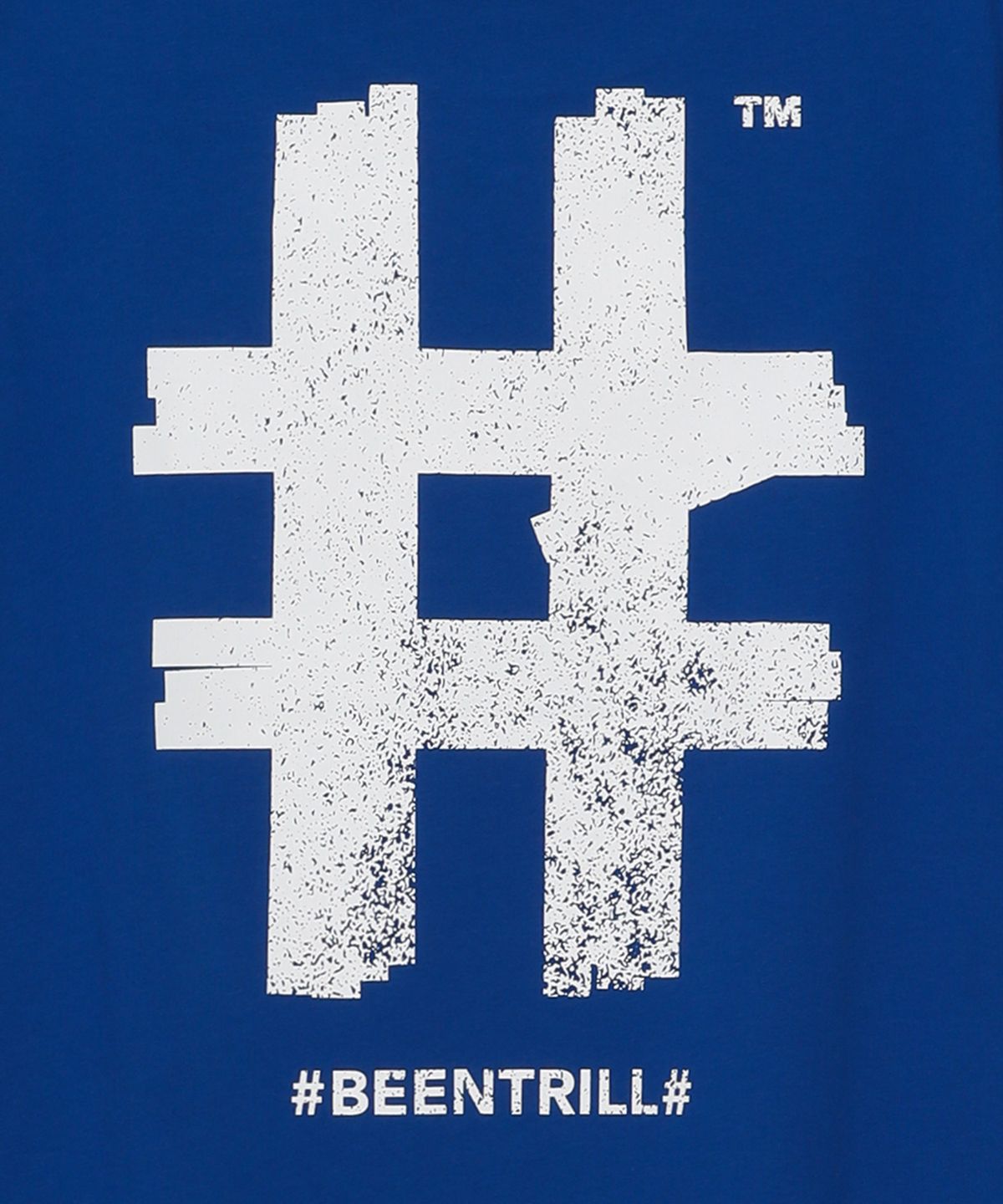 빈트릴 뉴욕(BEENTRILL NEWYORK) 우먼즈 스탬프 해시태그 티셔츠(블루)