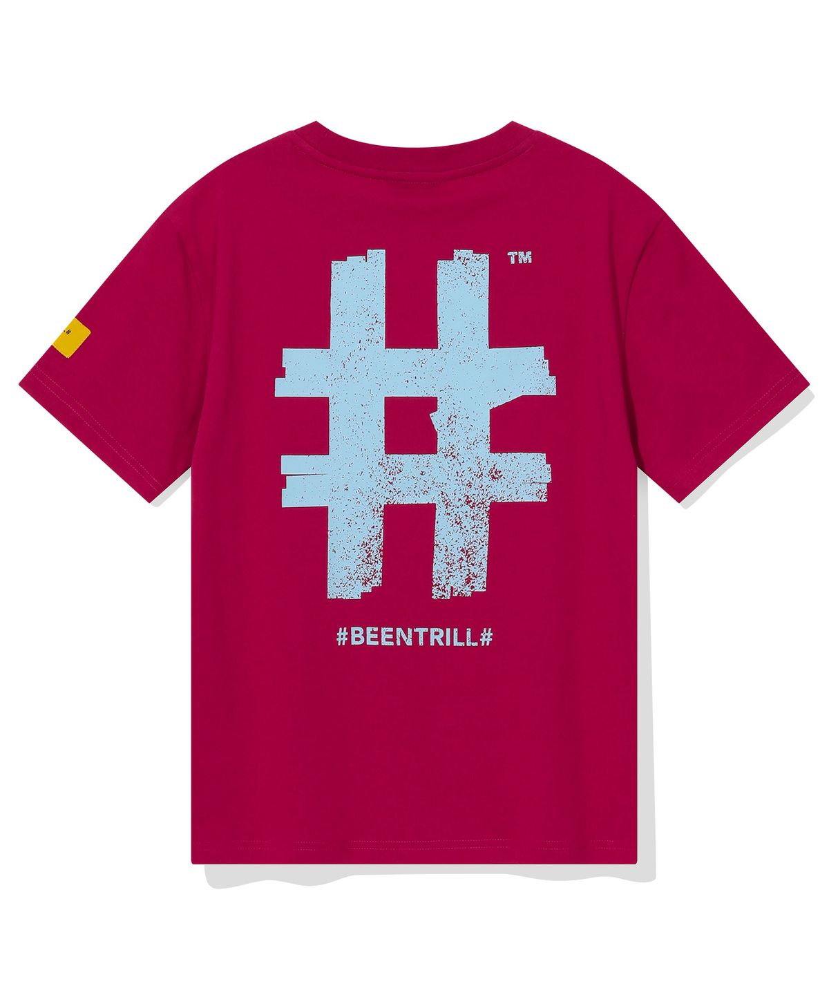 빈트릴 뉴욕(BEENTRILL NEWYORK) 우먼즈 스탬프 해시태그 티셔츠(핑크)