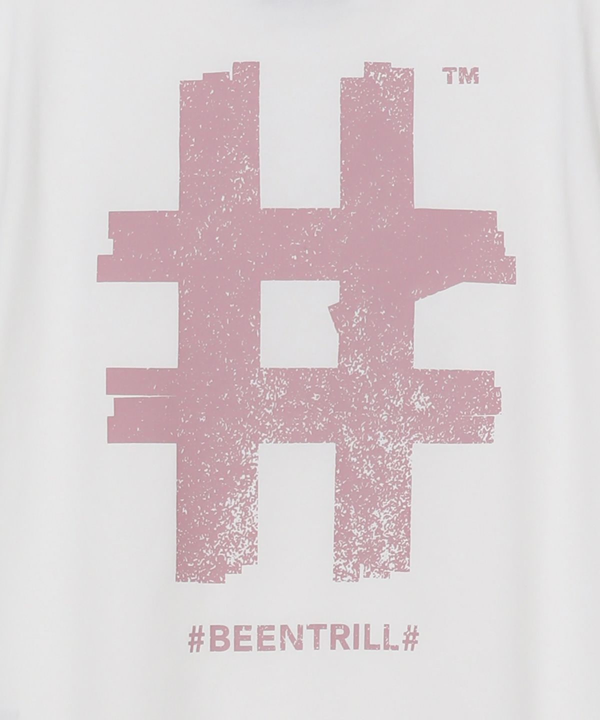 빈트릴 뉴욕(BEENTRILL NEWYORK) 우먼즈 스탬프 해시태그 티셔츠(오프 화이트)