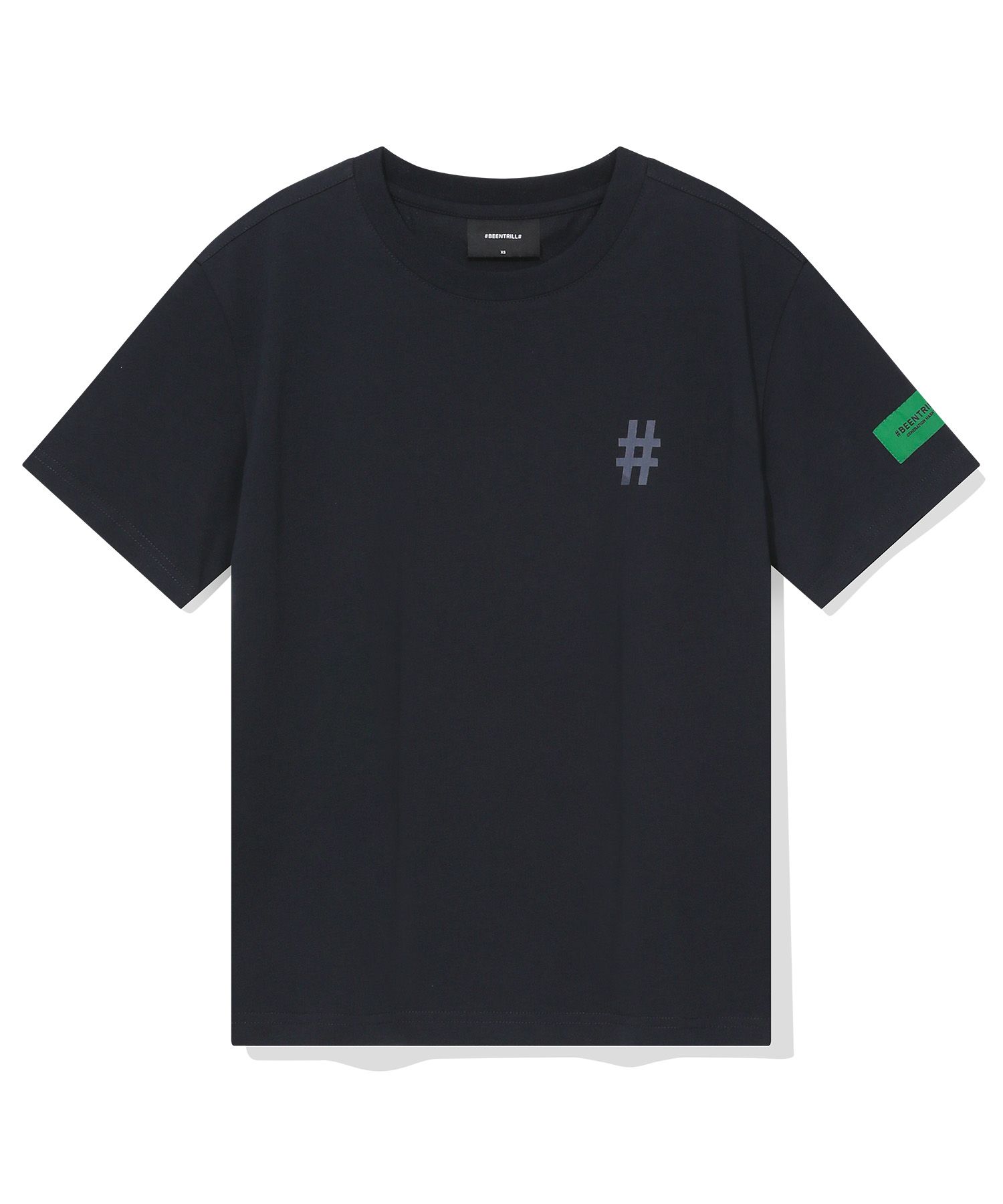 [BEENTRILL]★NEW MINI TAPING HASHTAG SHORT SLEEVE T-SHIRT Beentrill New Taping Hashtag Overfit Tee Black | HM8Store
