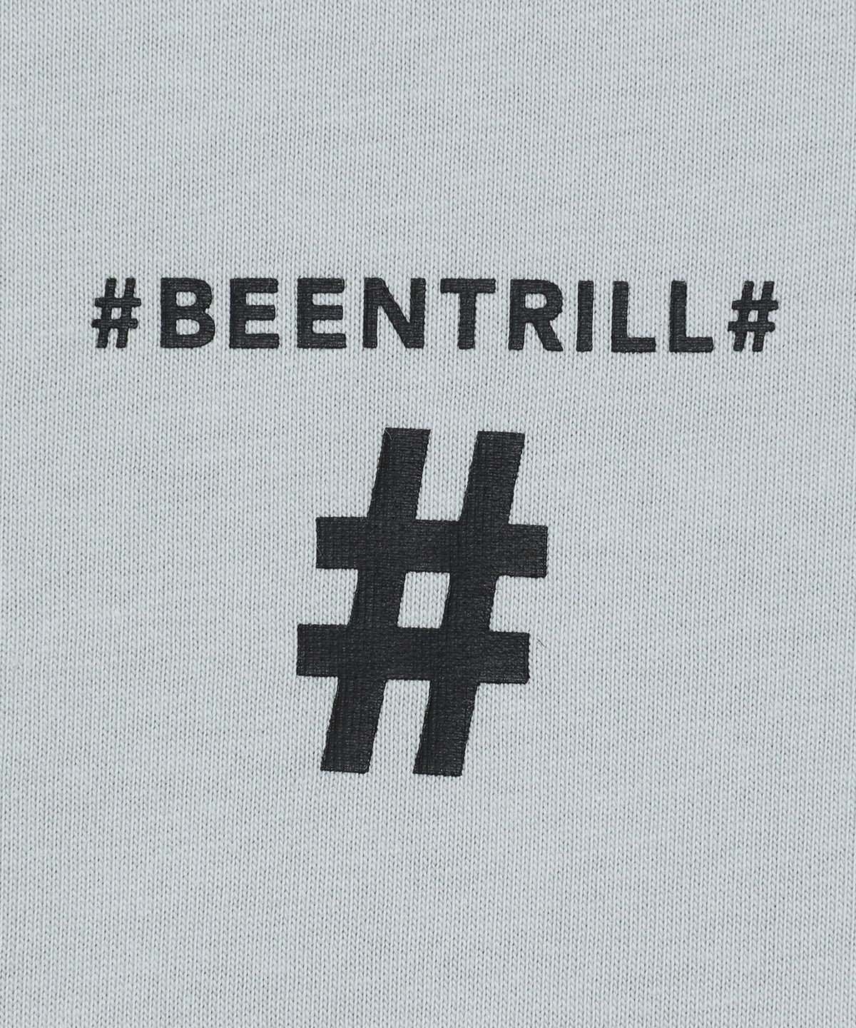 빈트릴 뉴욕(BEENTRILL NEWYORK) 우먼즈 옐로우 테이핑 해시태그 티셔츠(라이트 그레이)