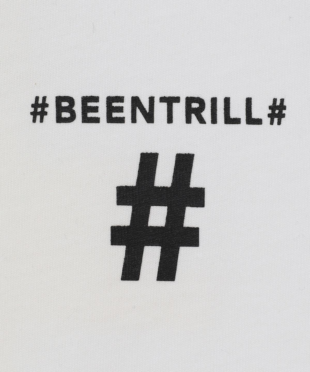 빈트릴 뉴욕(BEENTRILL NEWYORK) 우먼즈 옐로우 테이핑 해시태그 티셔츠(오프 화이트)