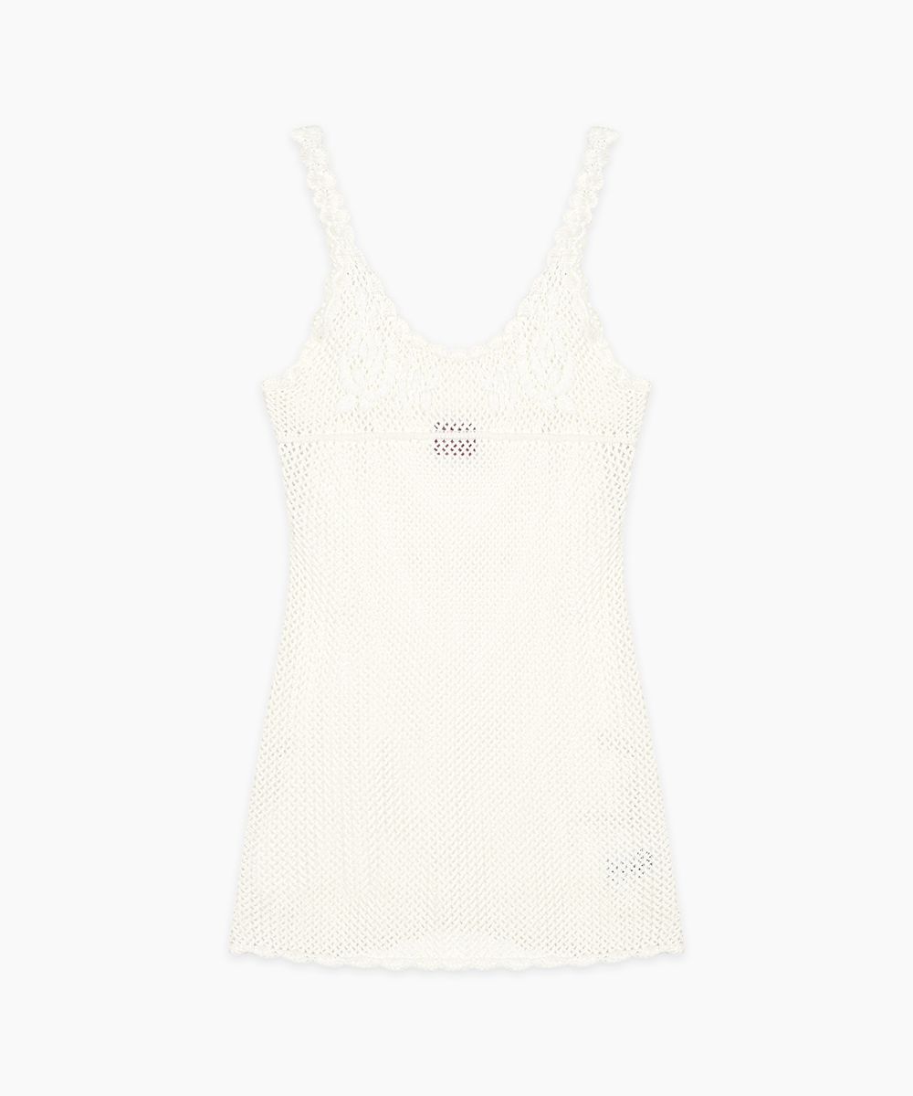 【Sinoon】 Rose Embroidered Knit Sleeveless Dress /追跡付 MUSINSA | SINOON Rose Embroidered Knit Sleeveless Dress (Cream)